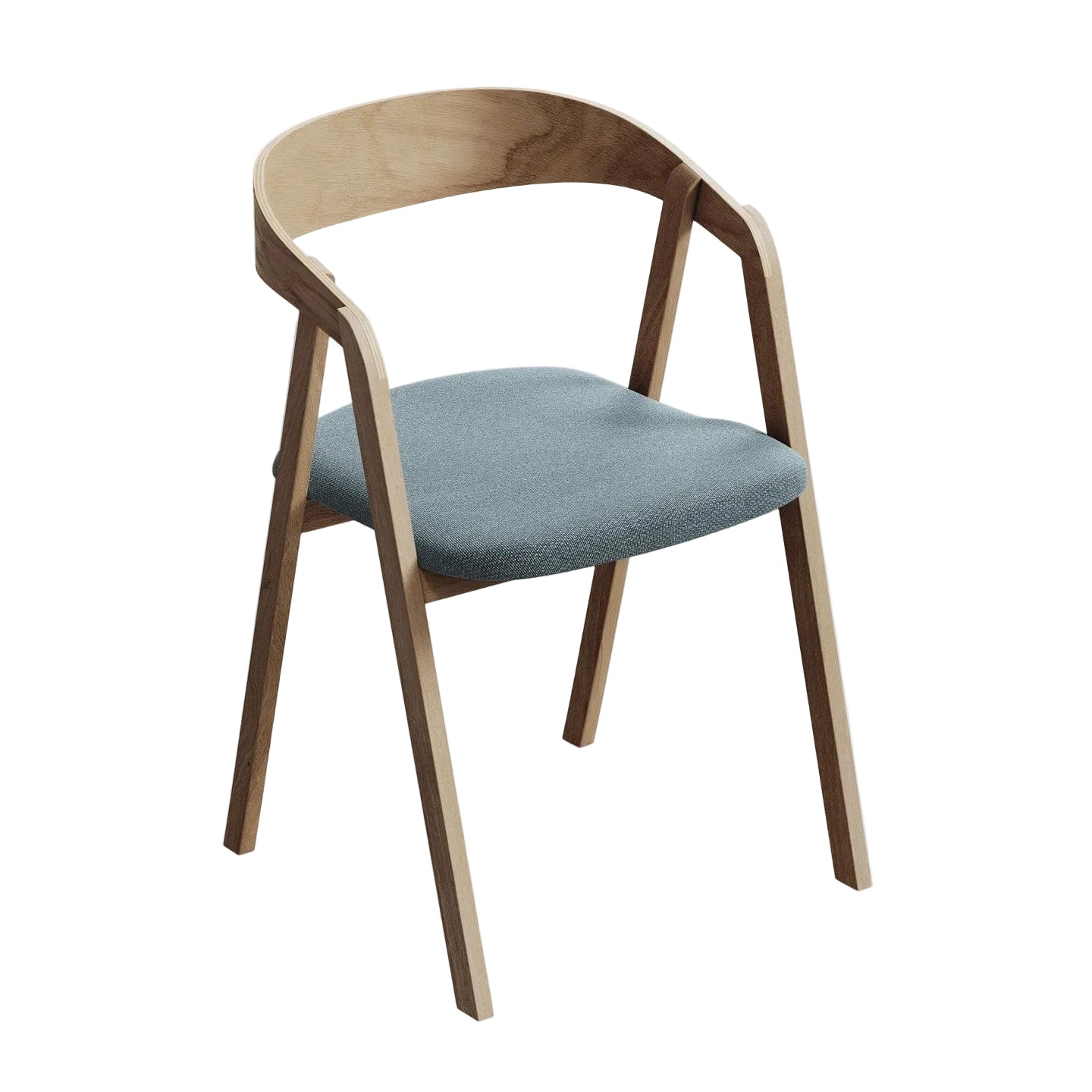 ERIKA Chair in Denim Blue Boucle with Beech Base