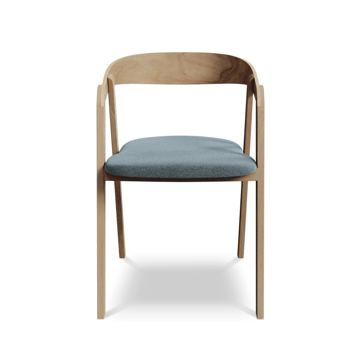 ERIKA Chair in Denim Blue Boucle with Beech Base