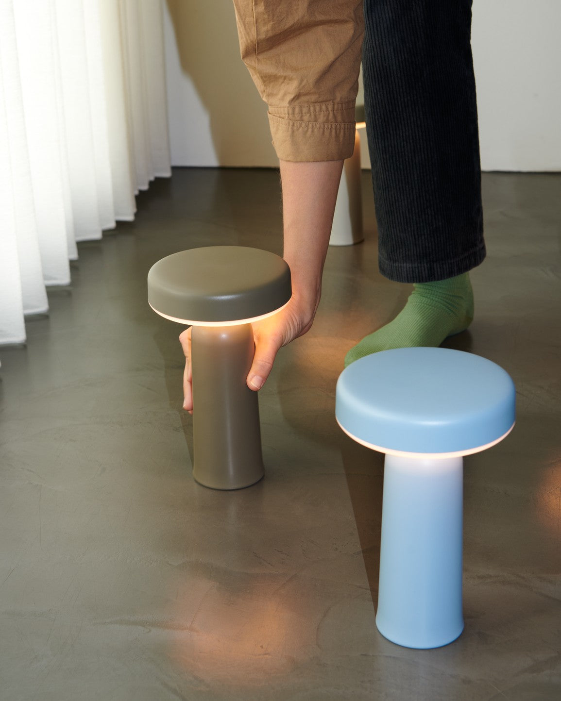Draagbare buitenlamp EASE lichtblauw