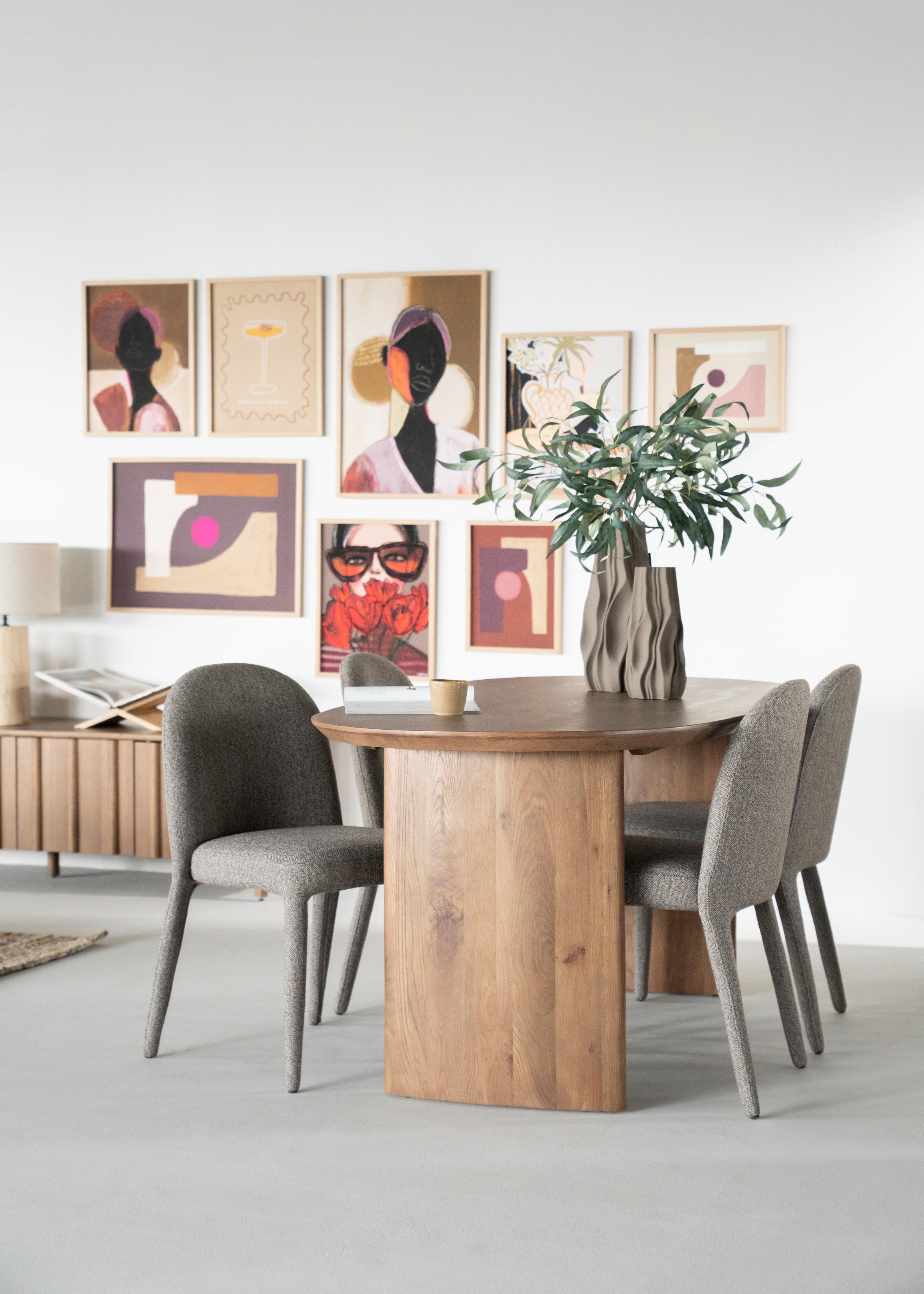 Ovale tafel DEX donker eikenhout