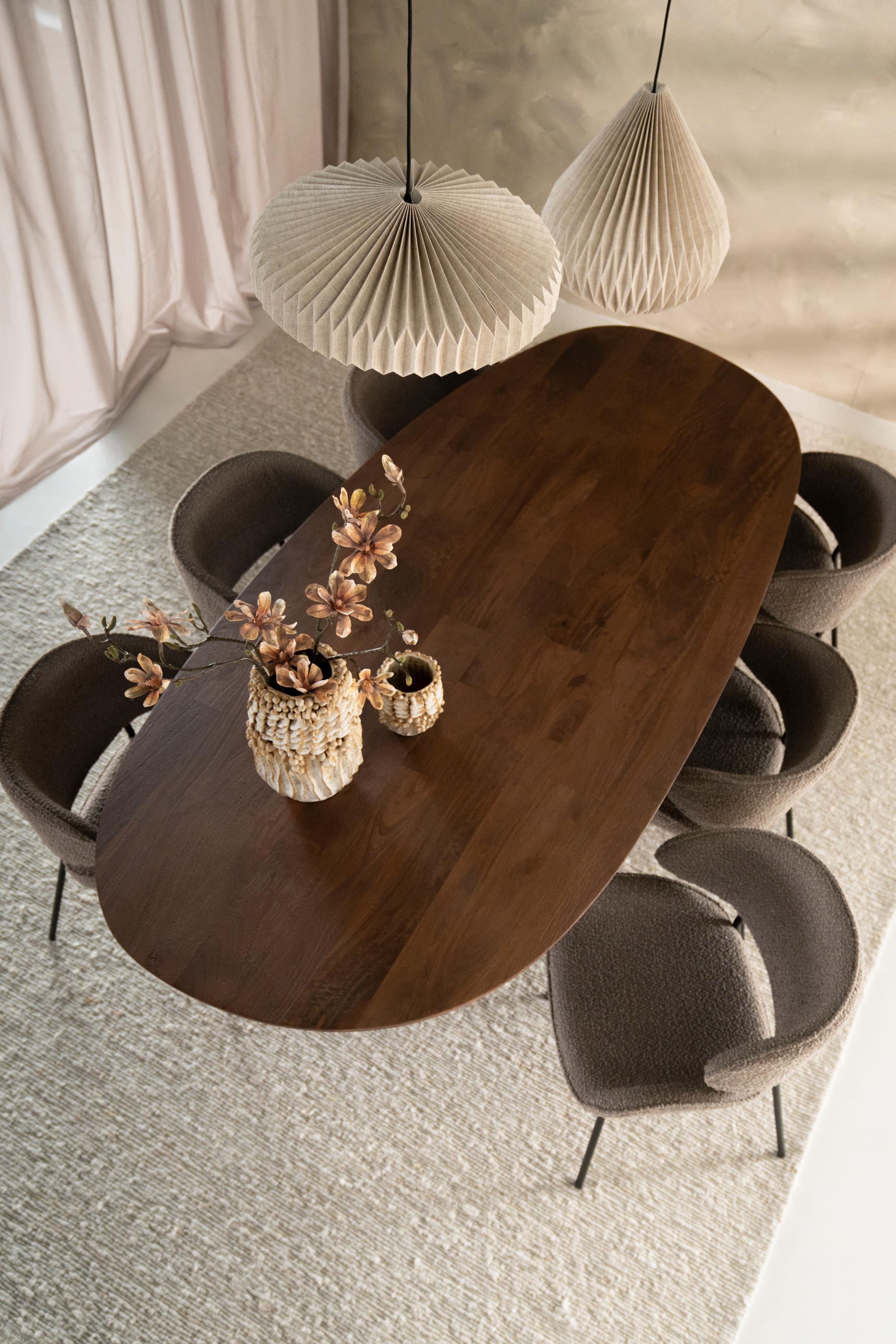 Ovale tafel COCO donkerbruin mango hout