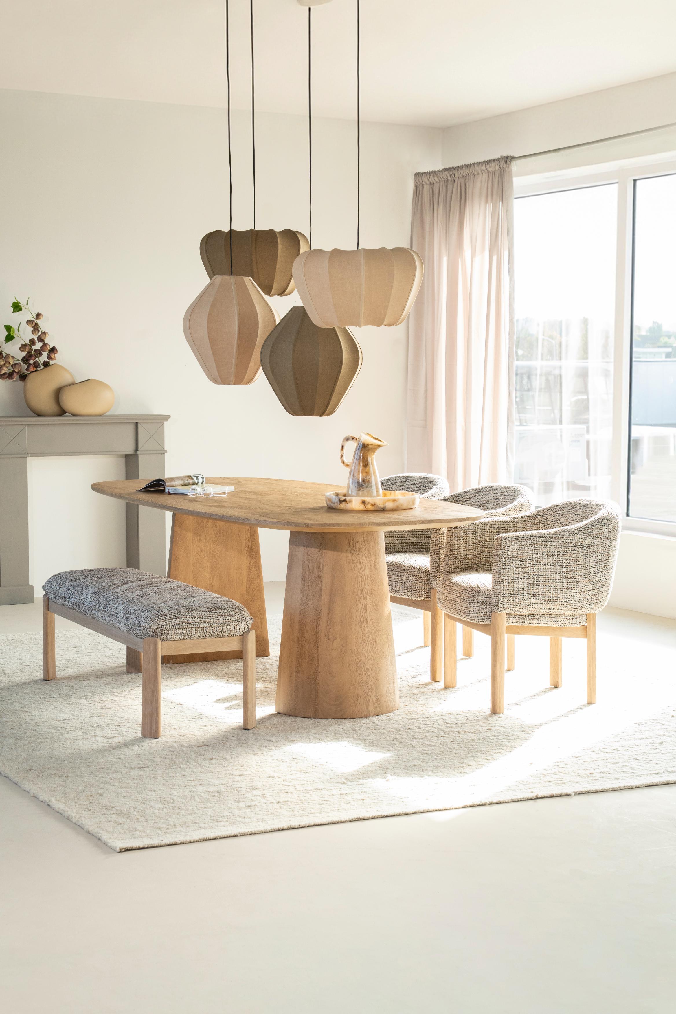 Ovaler Tisch LUNE aus dunklem Mangoholz