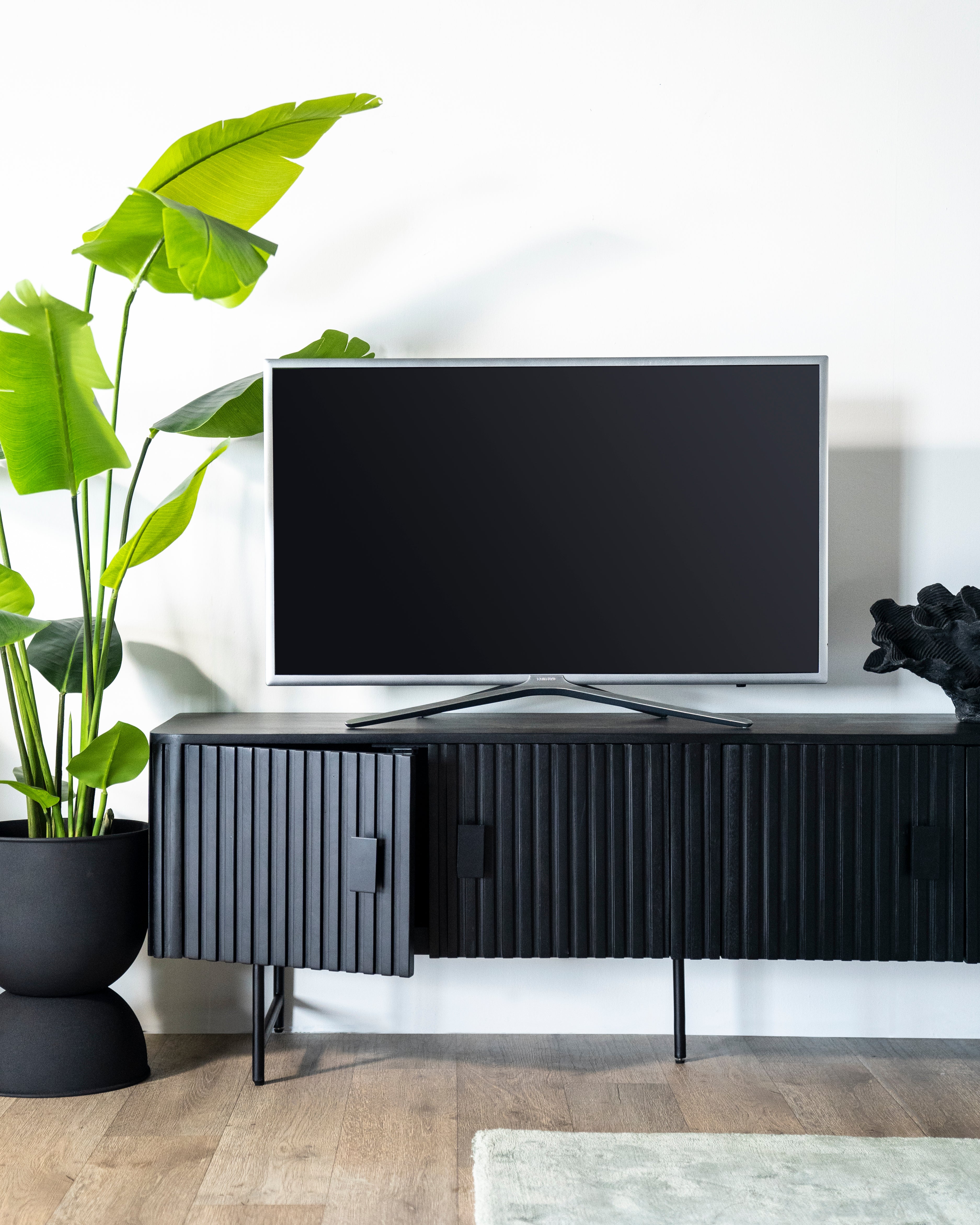 REMI TV cabinet black mango wood