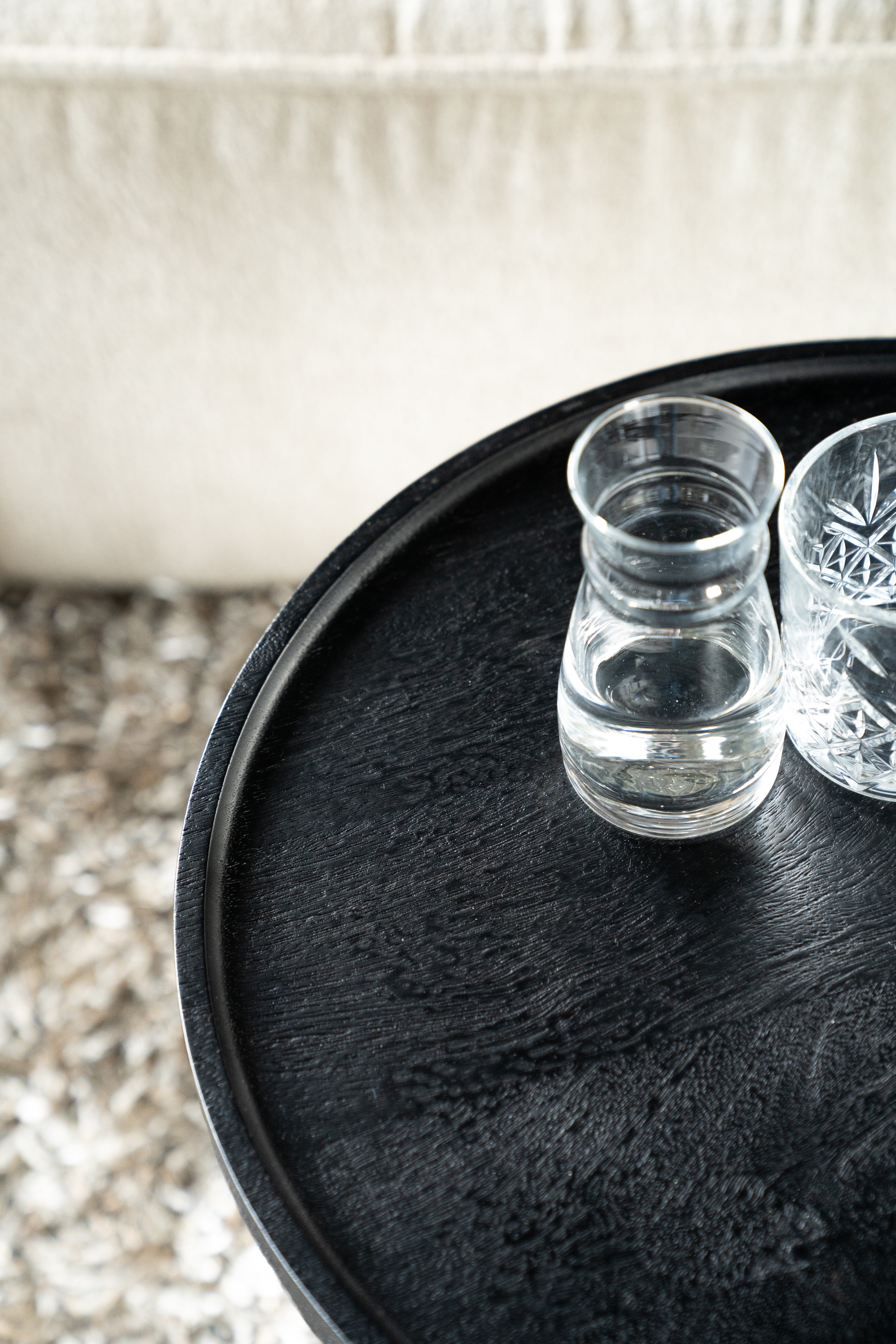 RON Side Table Black Mango Wood