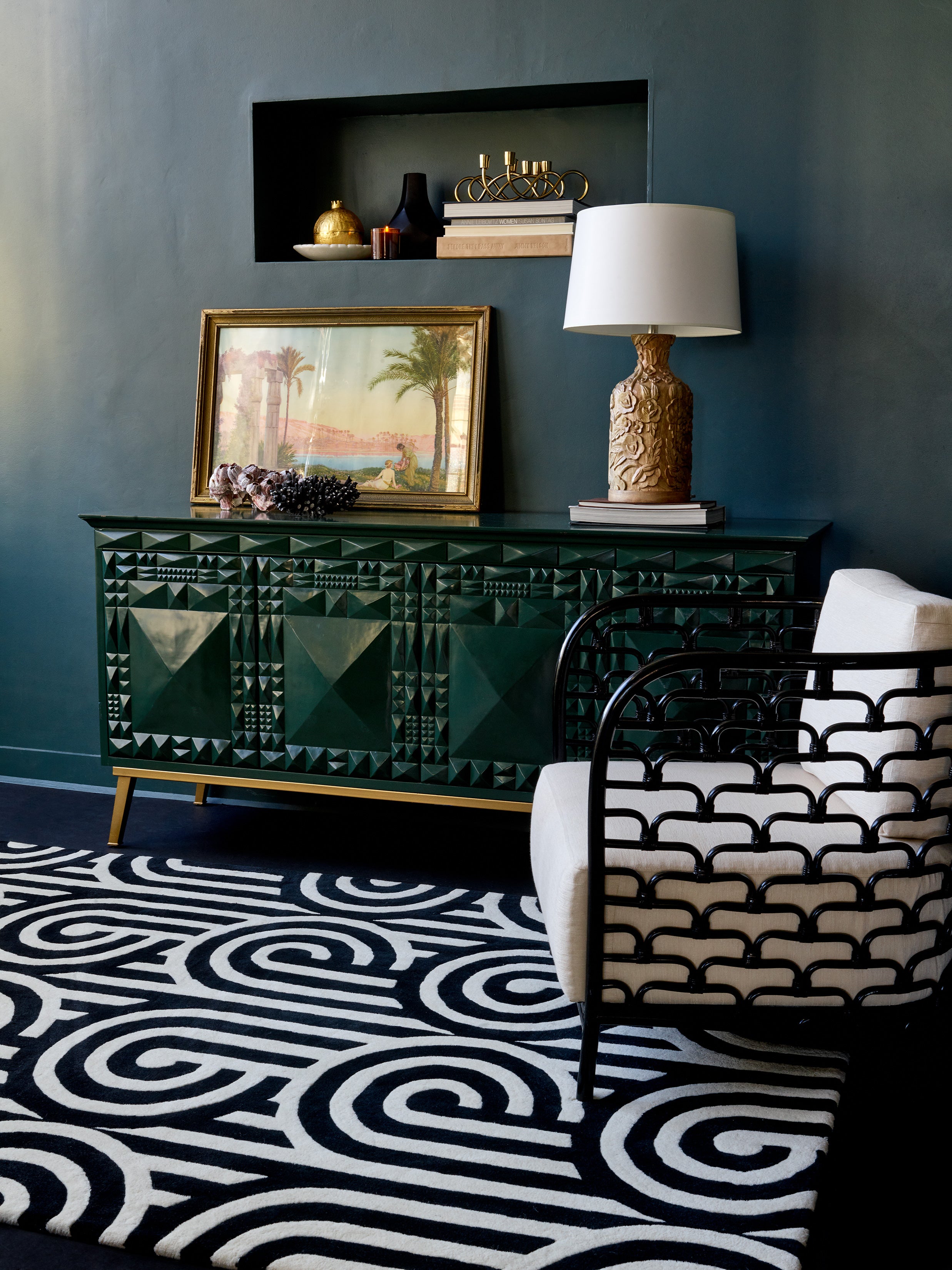 TURNABOUTS rug black with cream