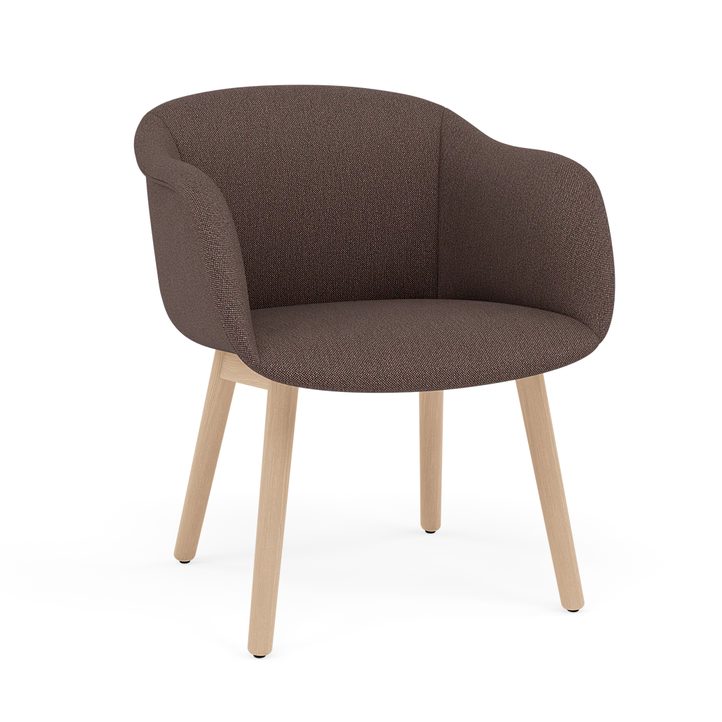 Personalisierbarer FIBER SOFT Stuhl mit Holzgestell
