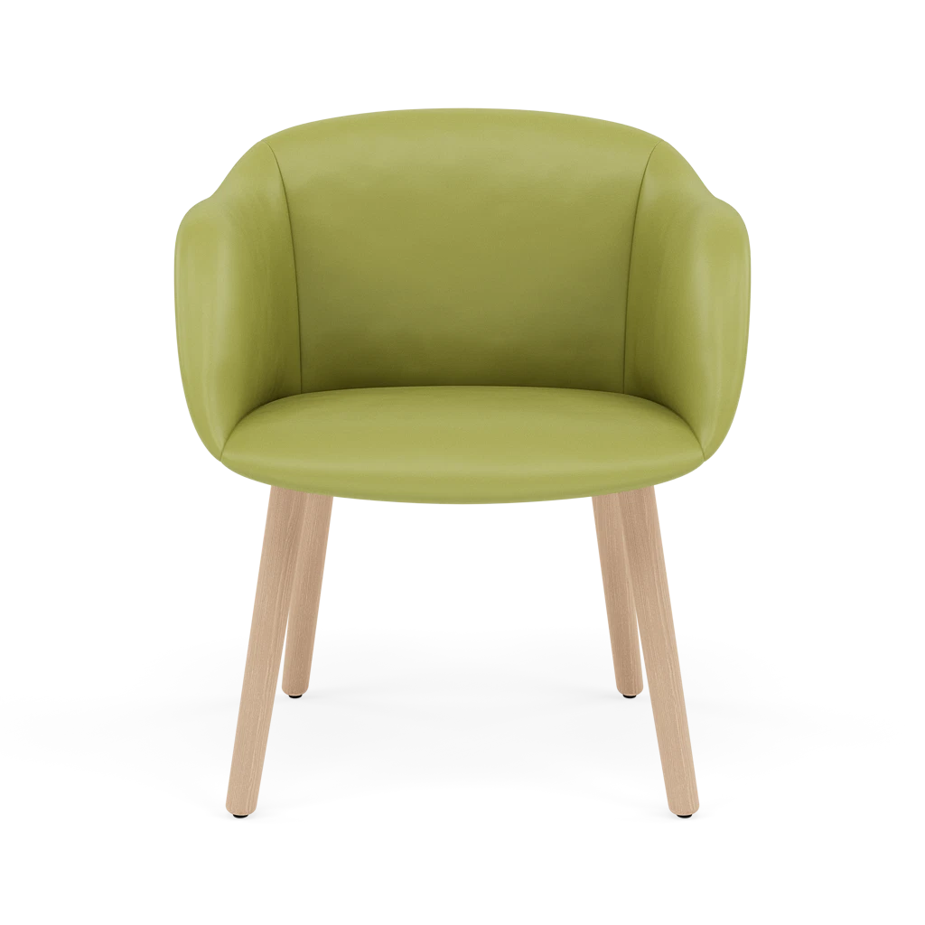 Personalisierbarer FIBER SOFT Stuhl mit Holzgestell