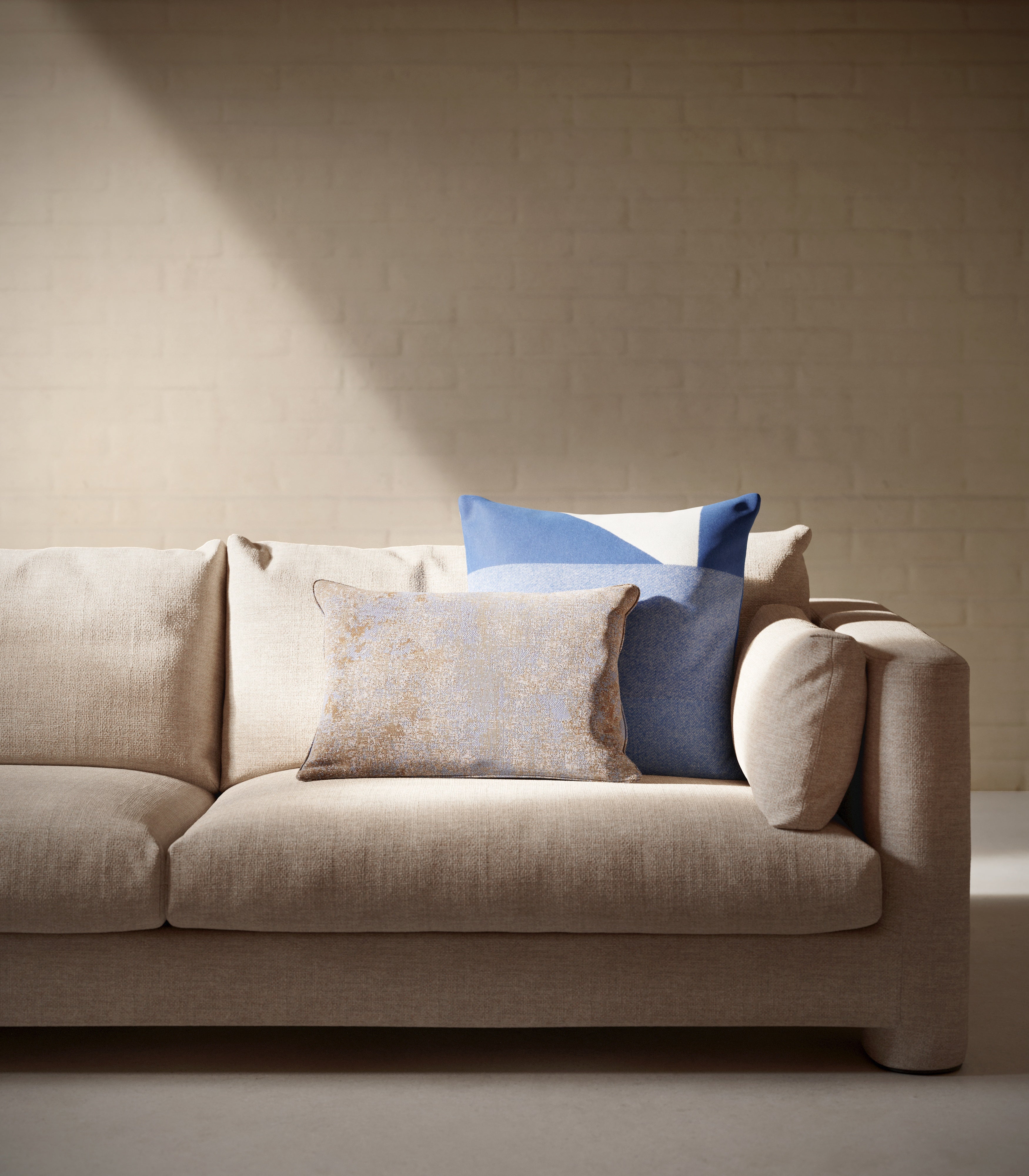 PIPED Pillow beige with brown