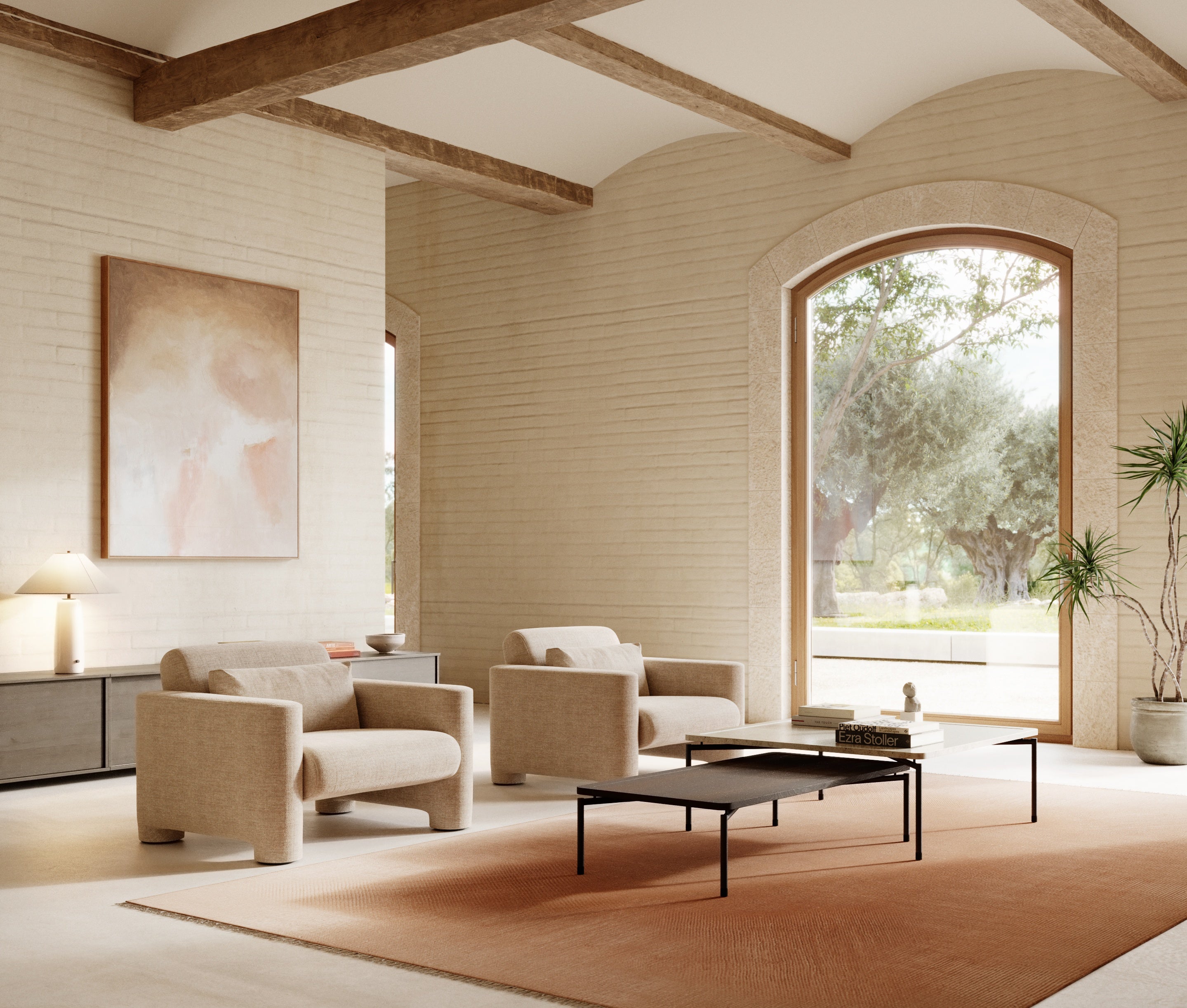 Rechthoekige salontafel DAPPLE eikenhout