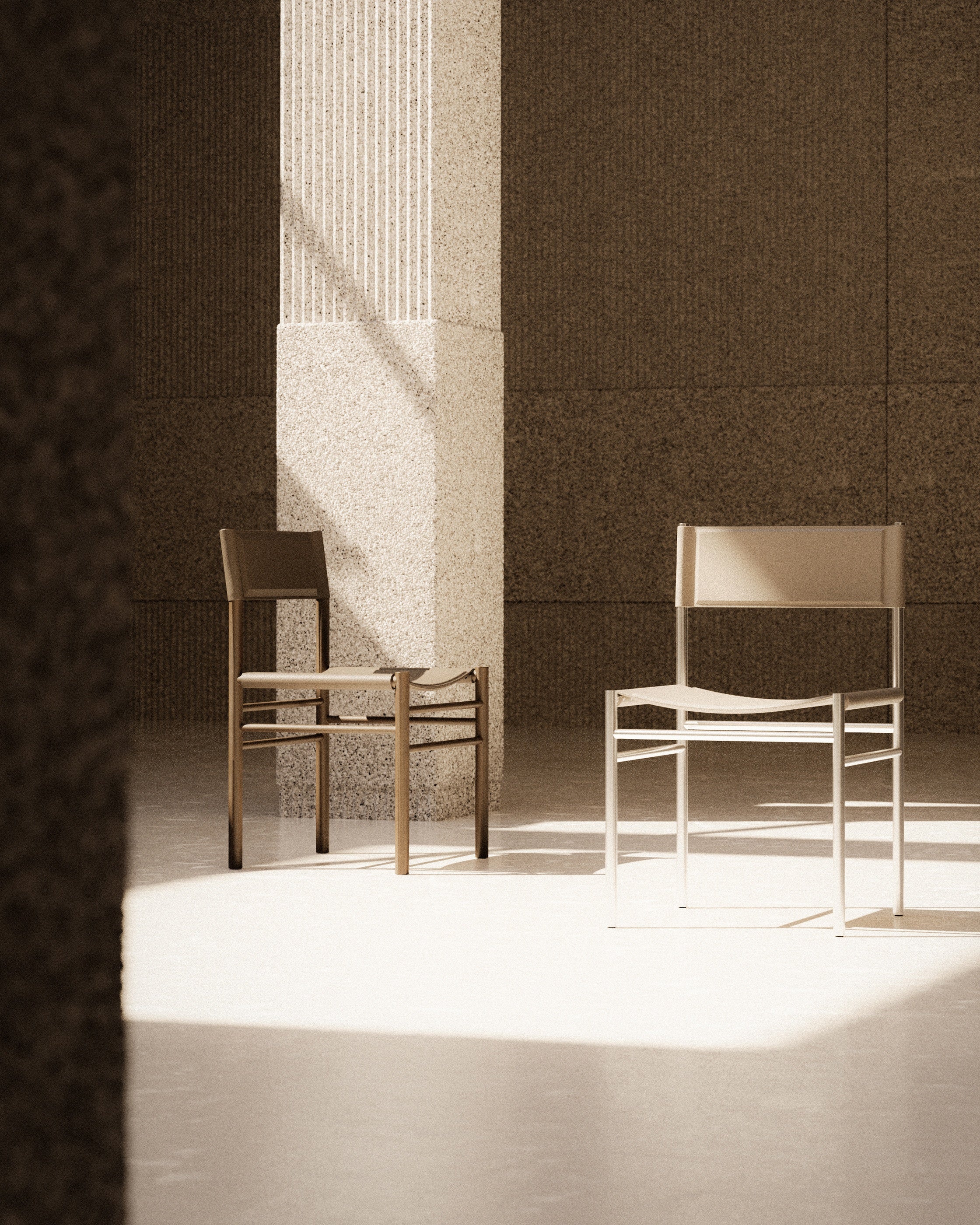 Stoel FERRA staal en leer