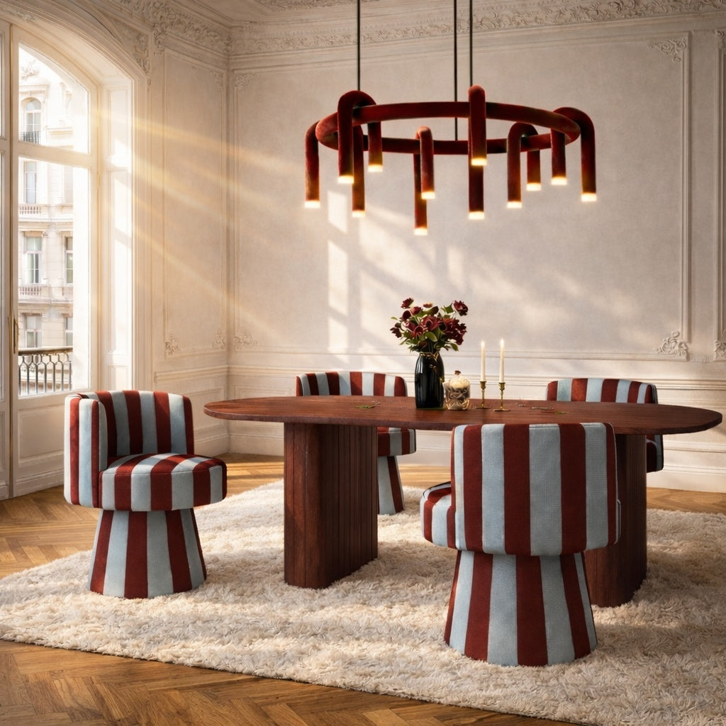 Draaistoel LINEA SOFT bordeaux met blauw