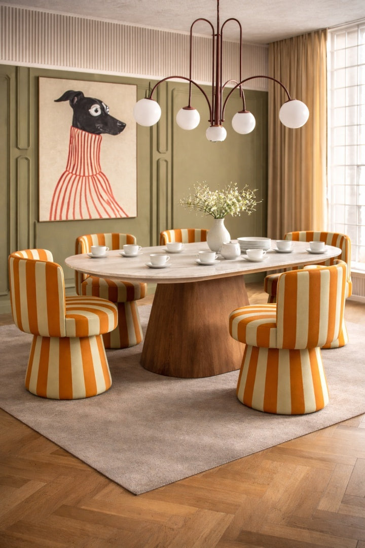 Draaistoel LINEA SOFT bruin met beige