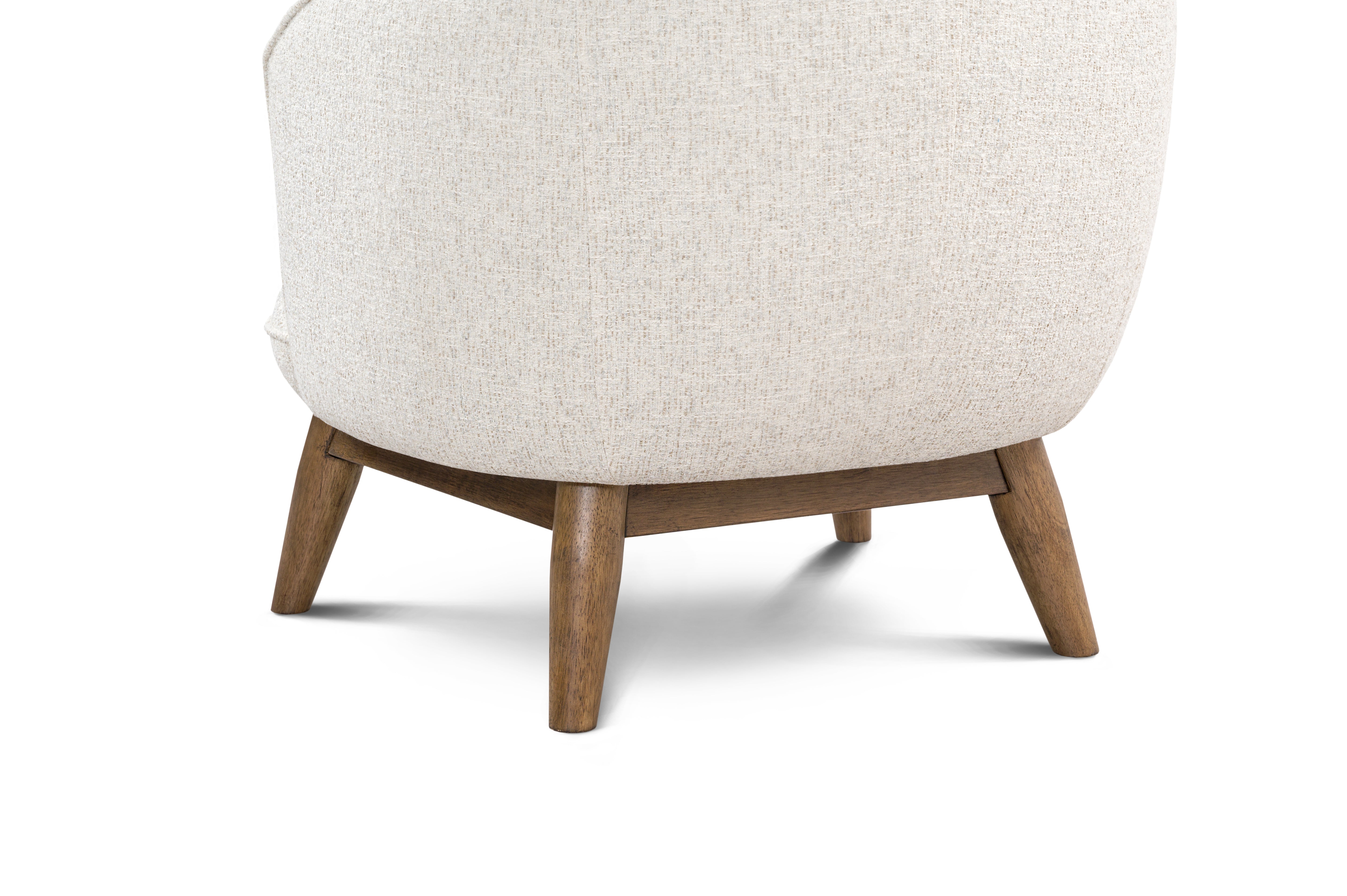 Gestoffeerde fauteuil BENTON met houten basis