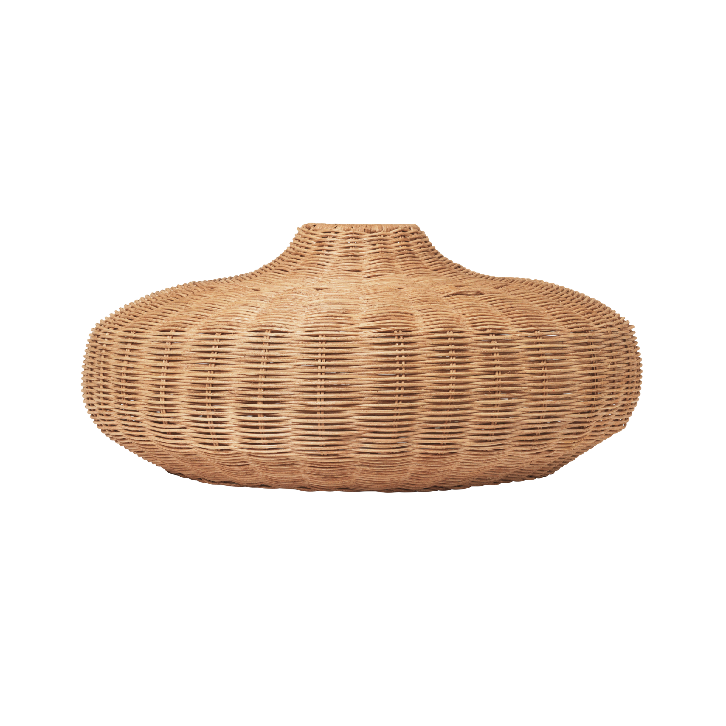 Braided disc ratan lampshade