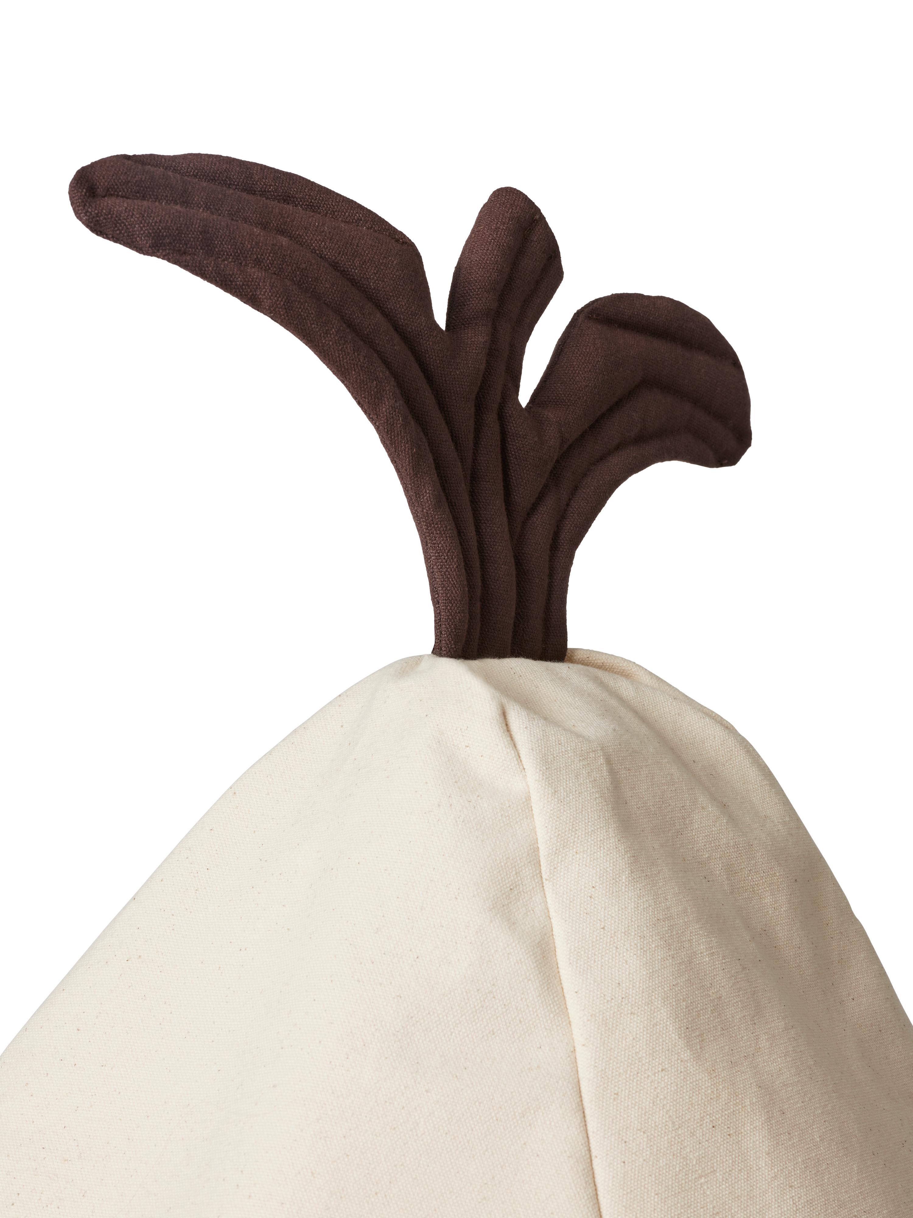 Cream PEAR pouf with brown