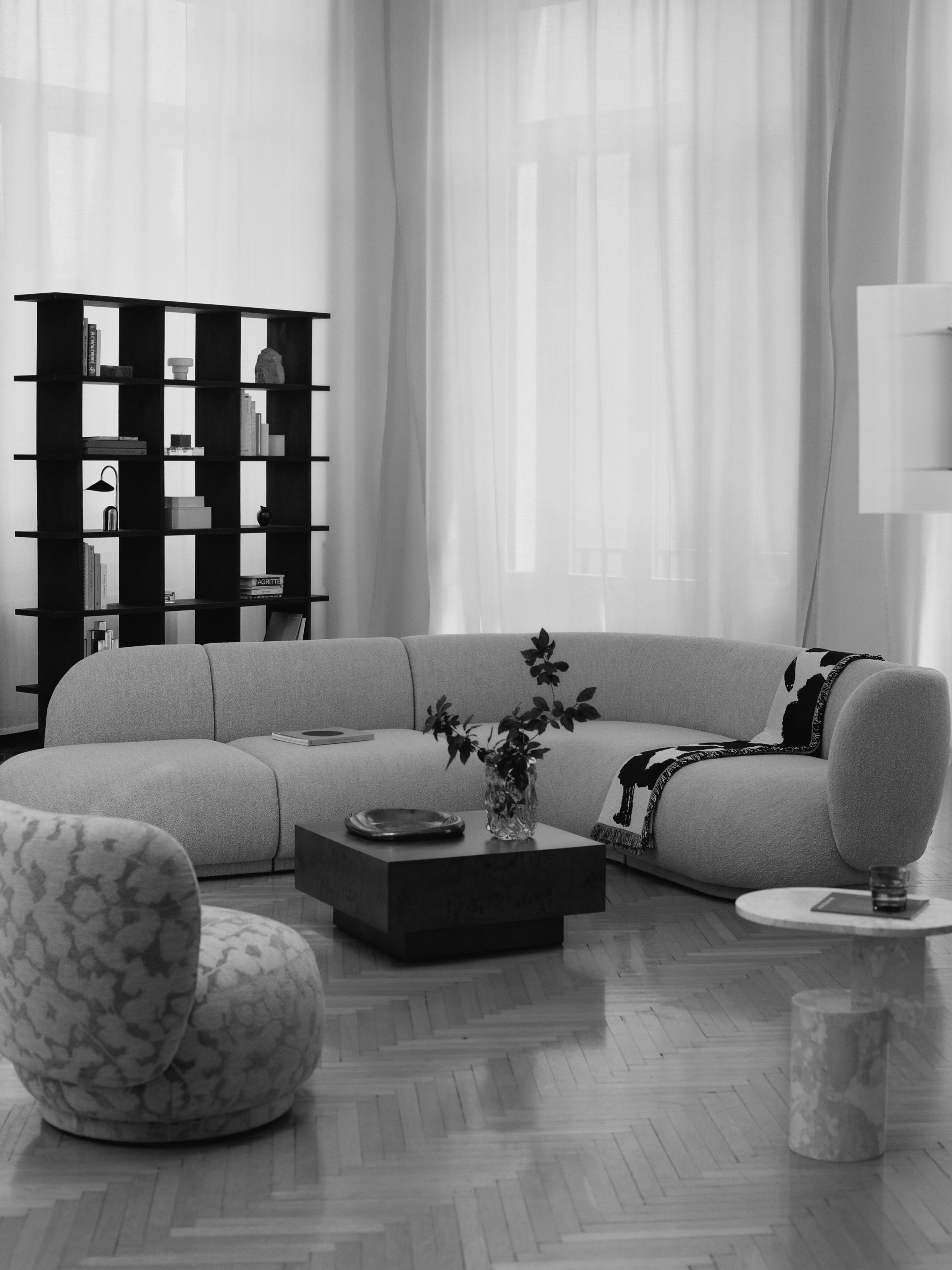 Couchtisch mit Schublade BURL braun Furnier aus Pappelholz