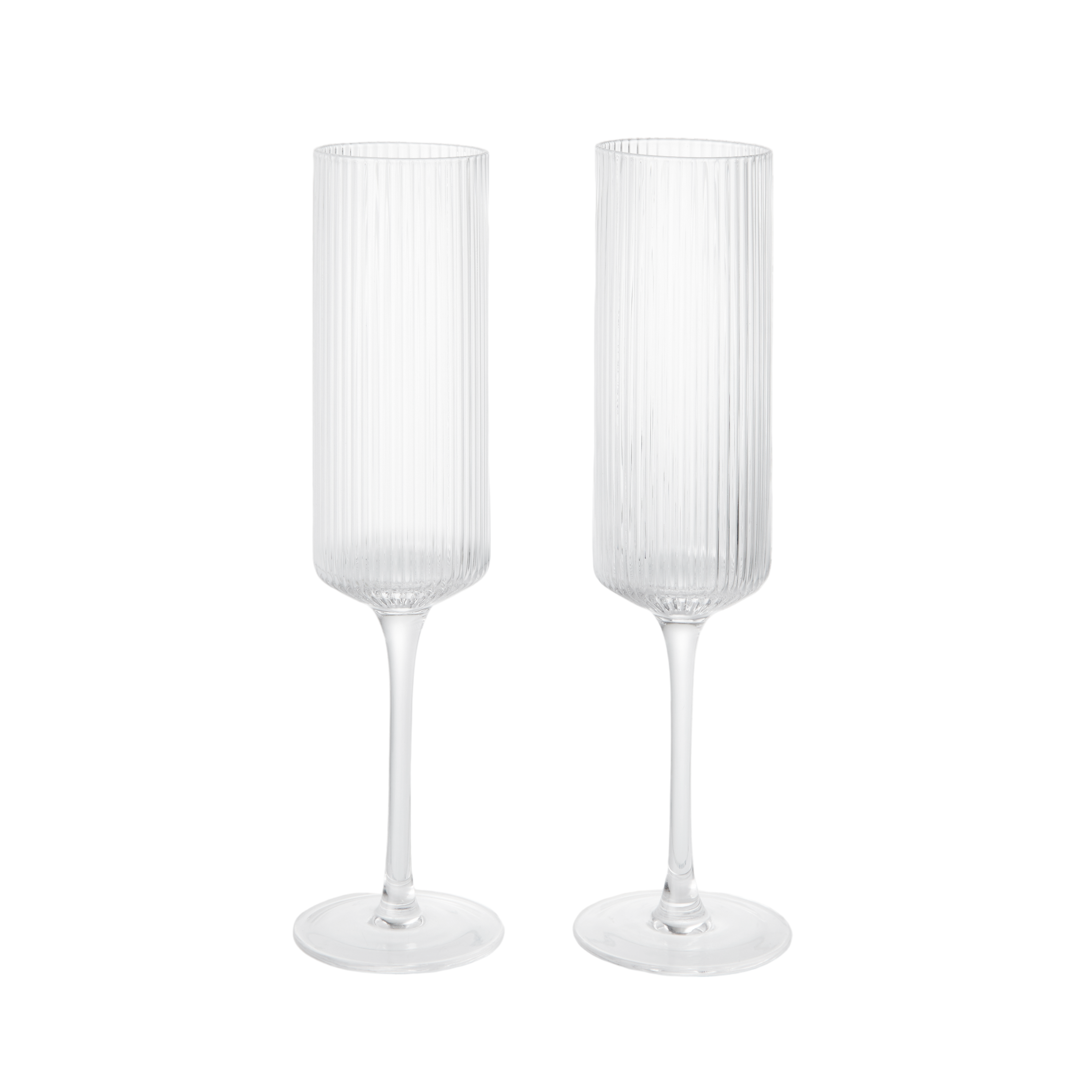 Set champagneglazen RIPPLE FLUTES van glas