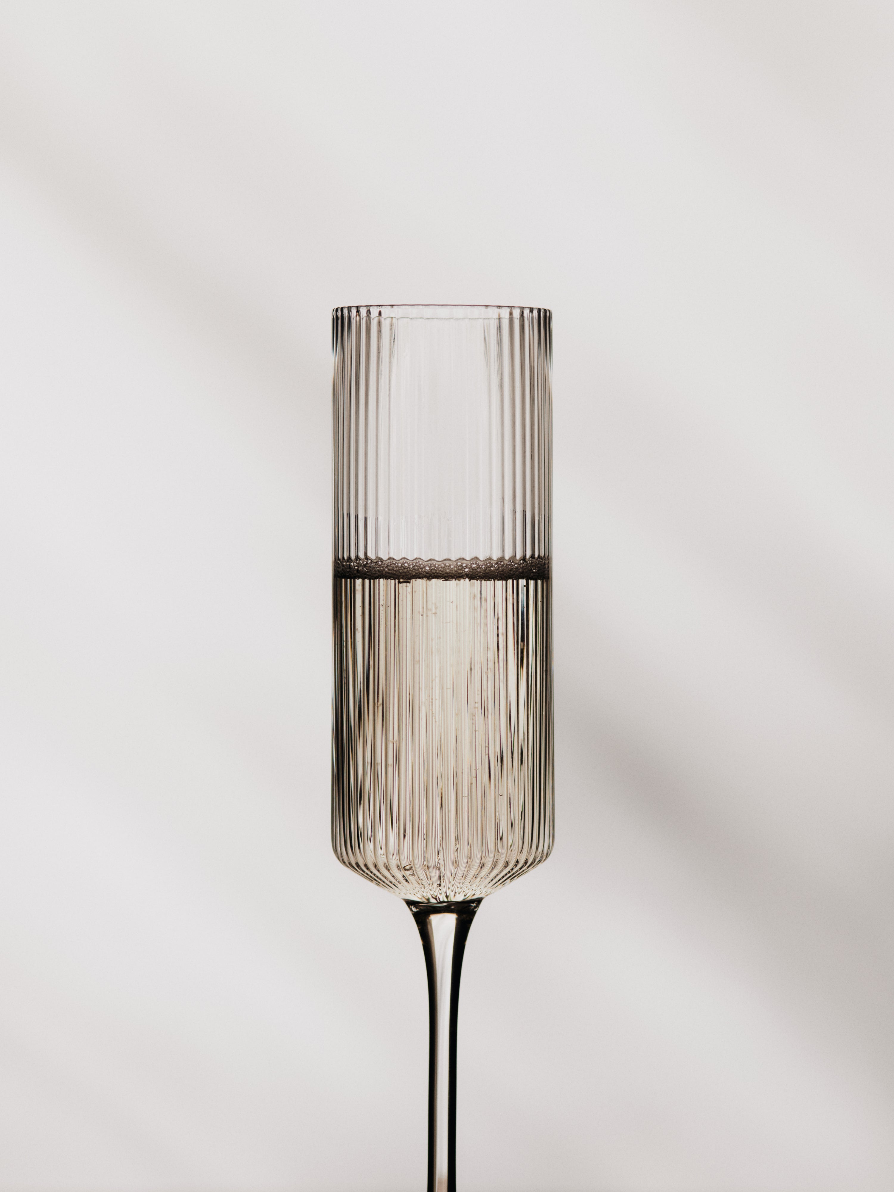 Set champagneglazen RIPPLE FLUTES van glas