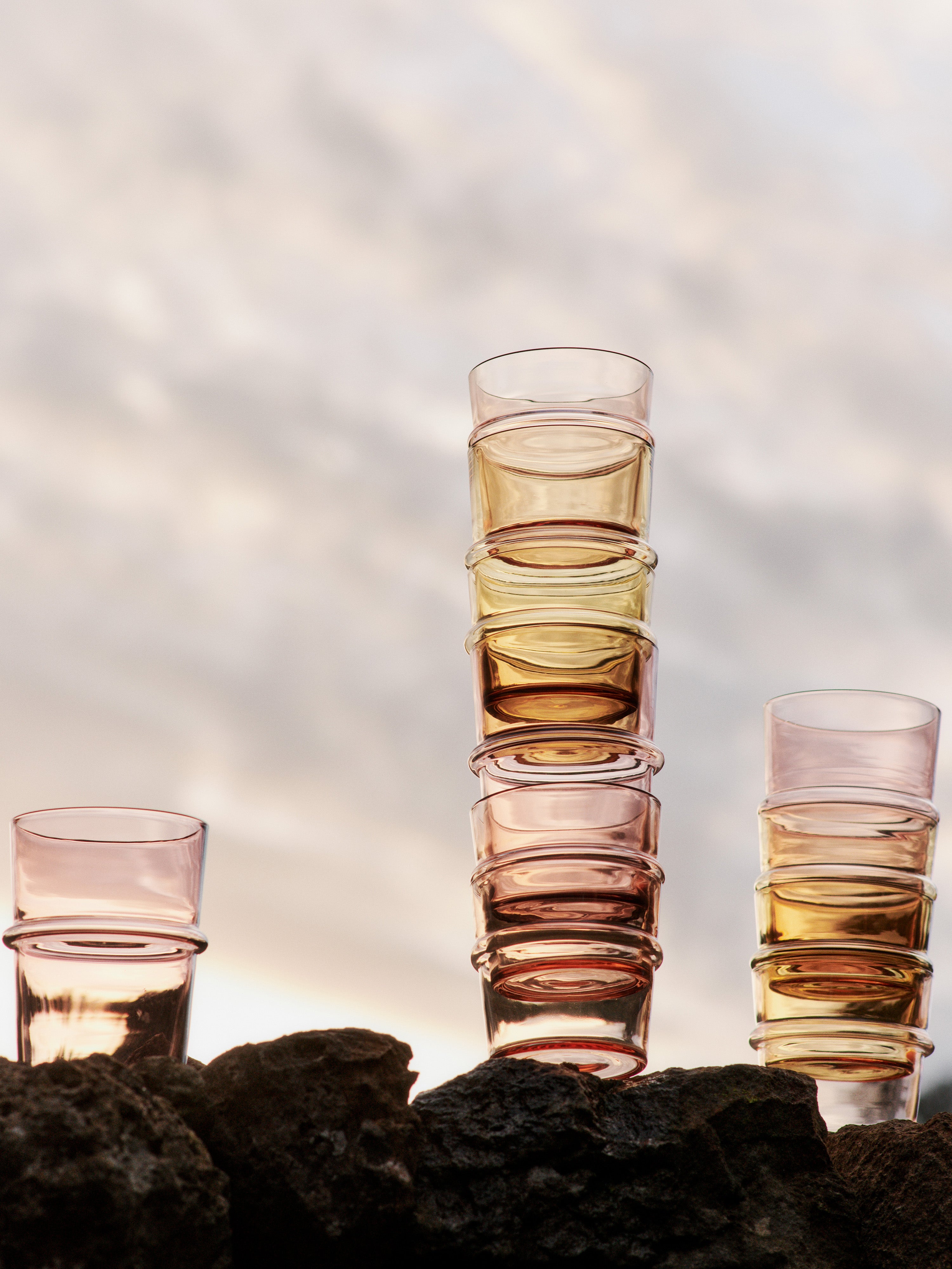 Set van glazen BOYA paarse glas