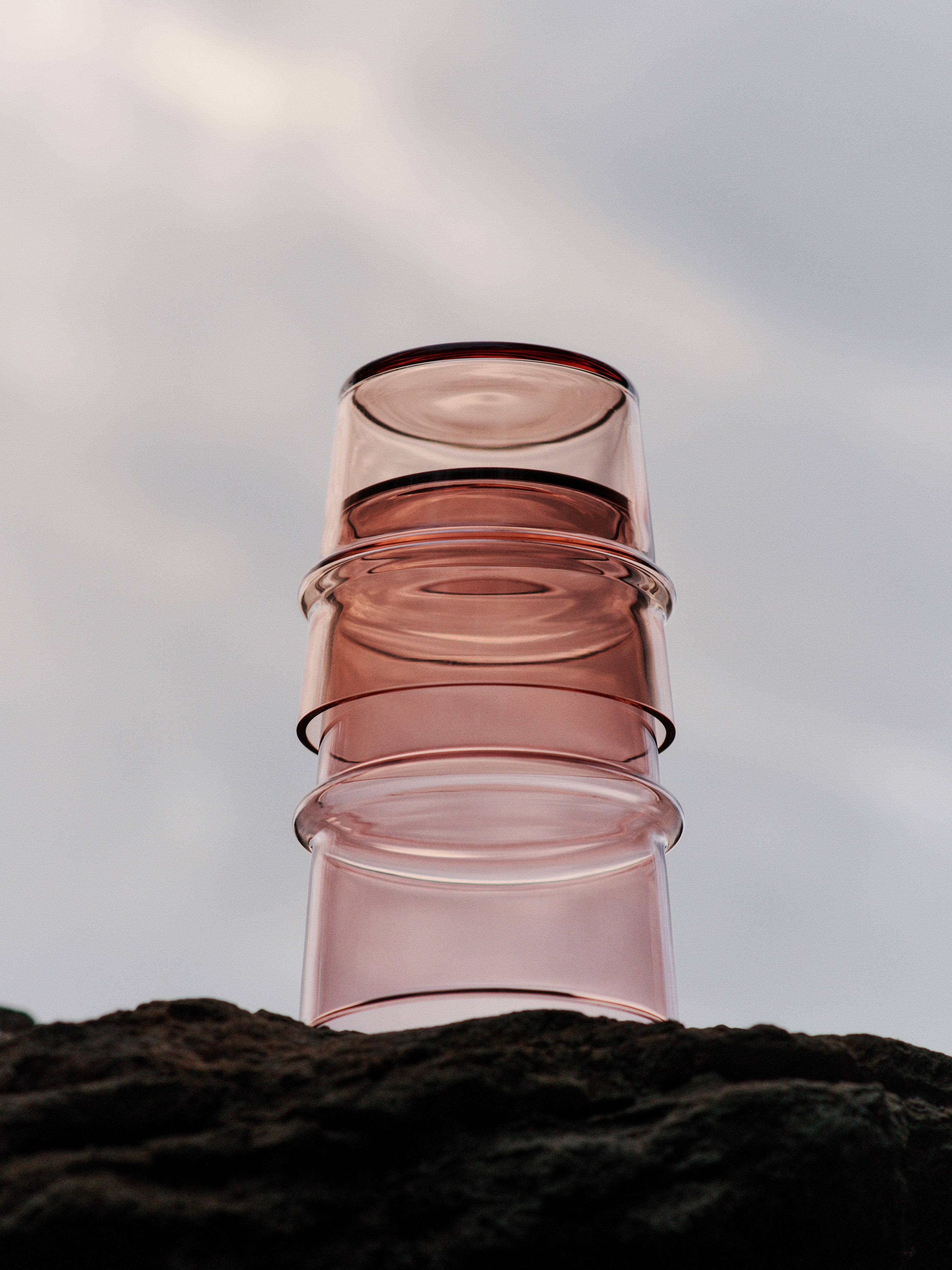 Set van glazen BOYA roze glas