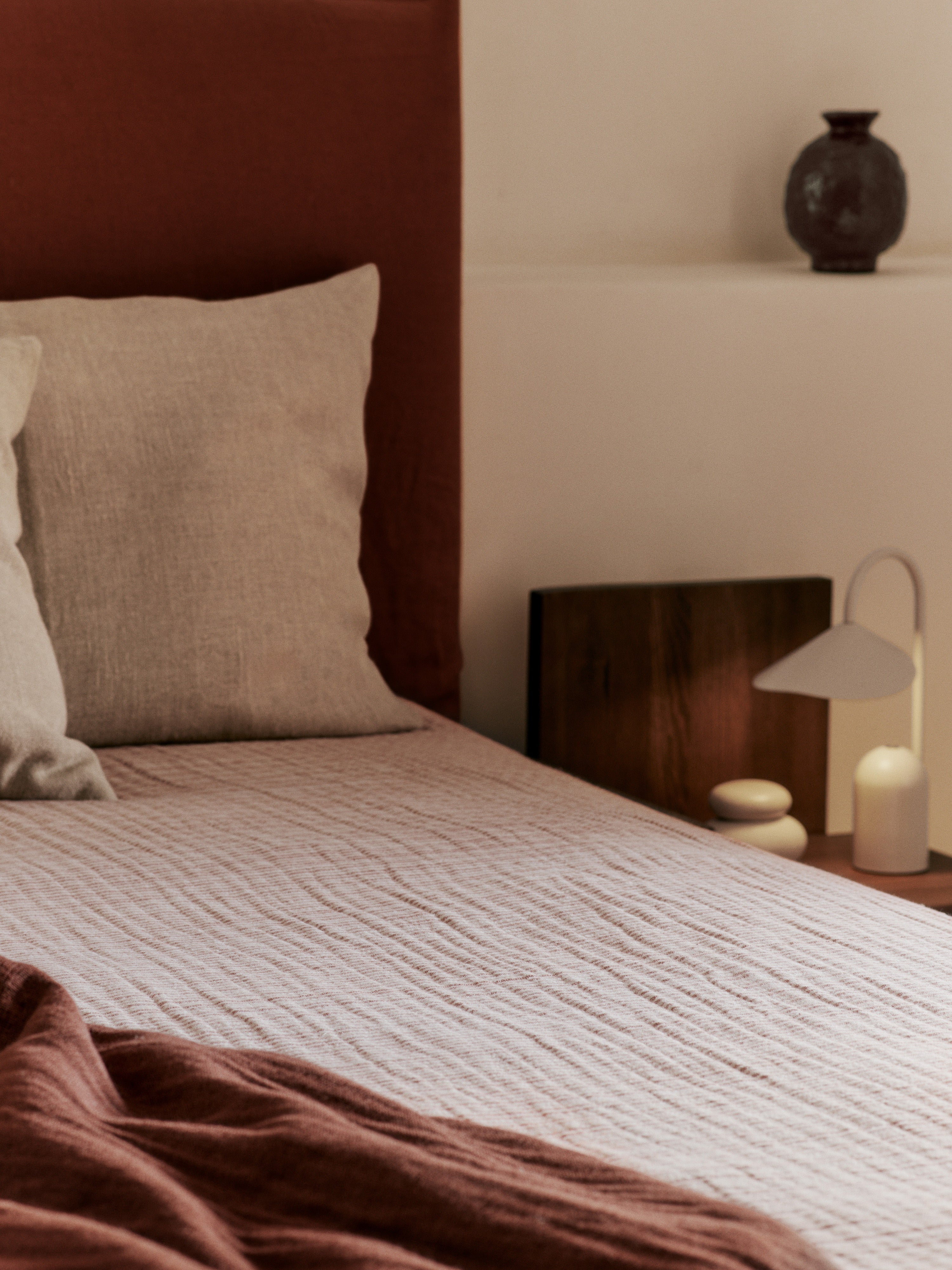 FINO dekbedovertrek gebroken wit met lichtroze