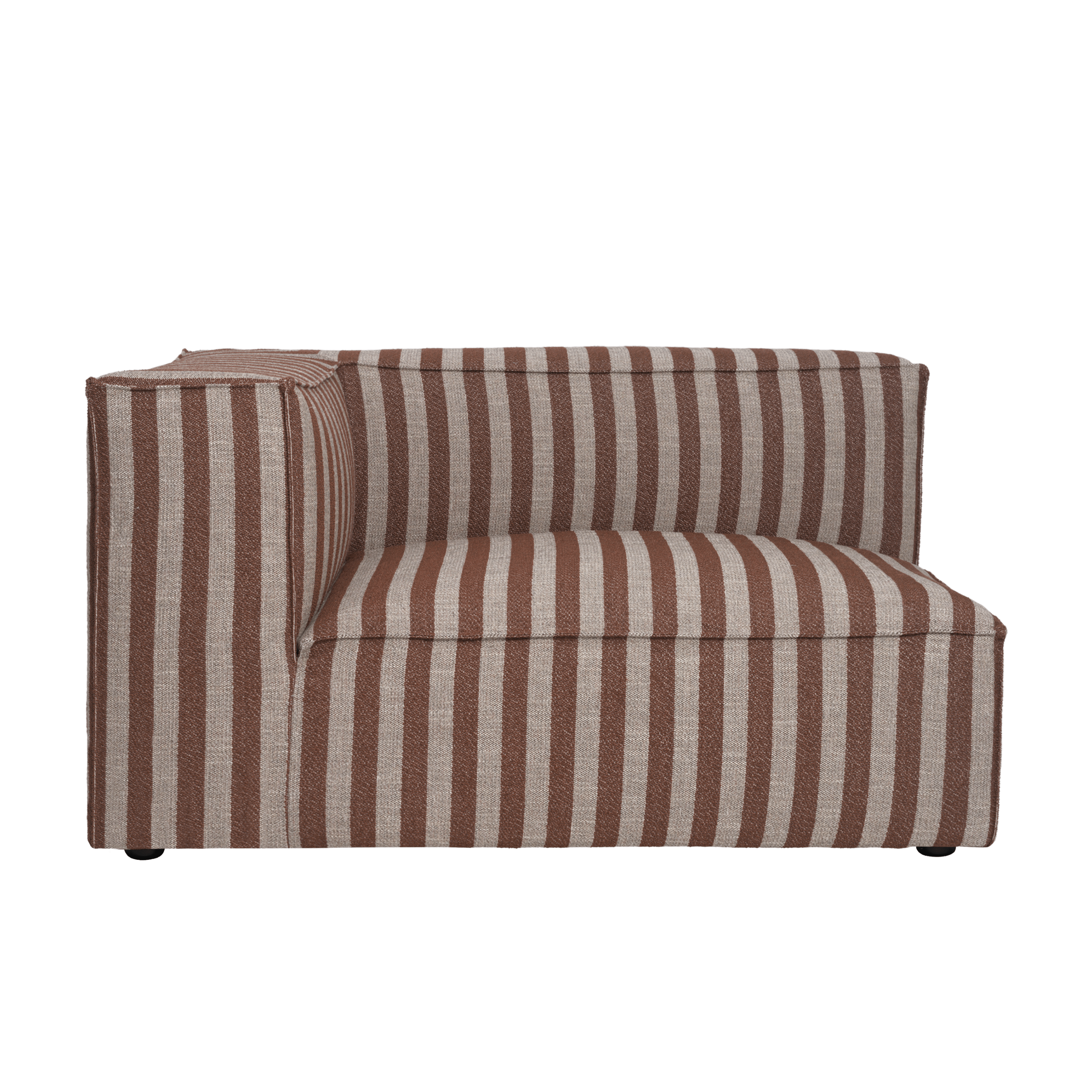 Modulaire bank CATENA Louisiana - linker eindelement in chocolade met een krijtachtige afwerking