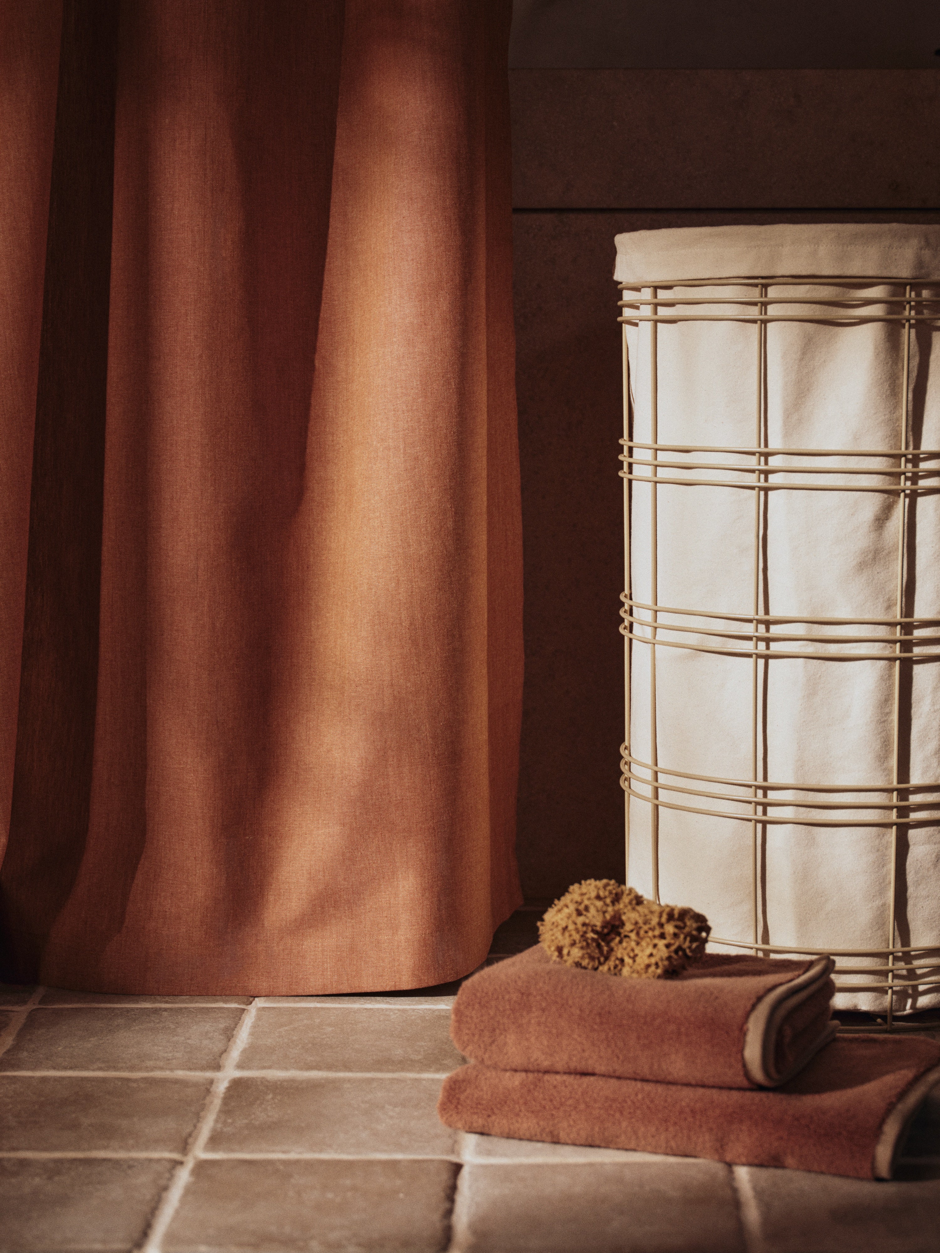 Douchgordijn CHAMBRAY roze