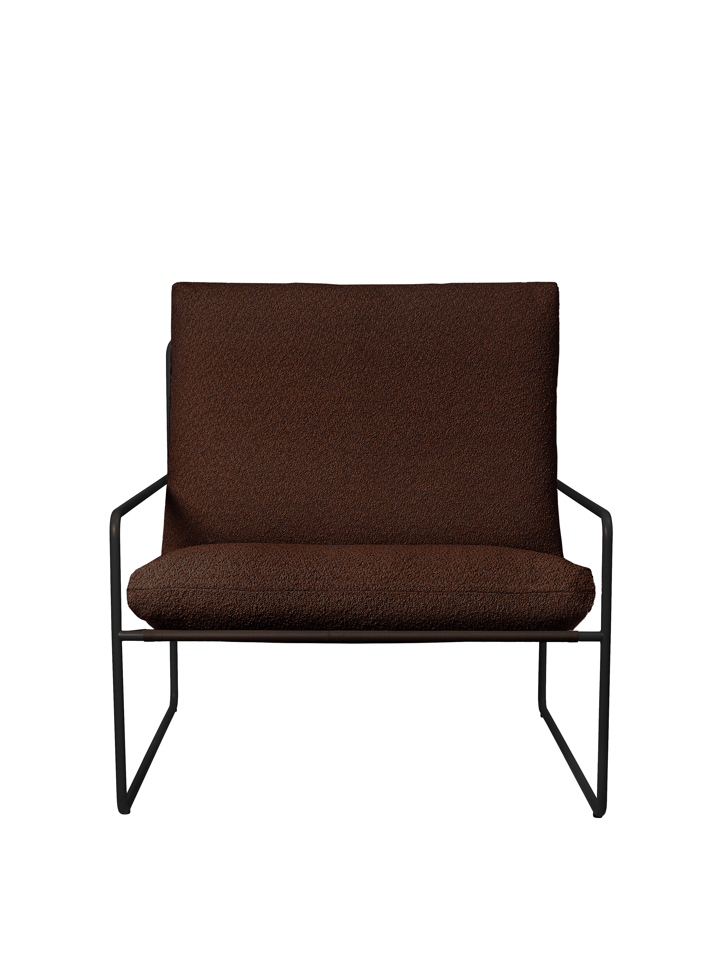 DESERT Outdoor Armchair in Brown Boucle with Black Base
