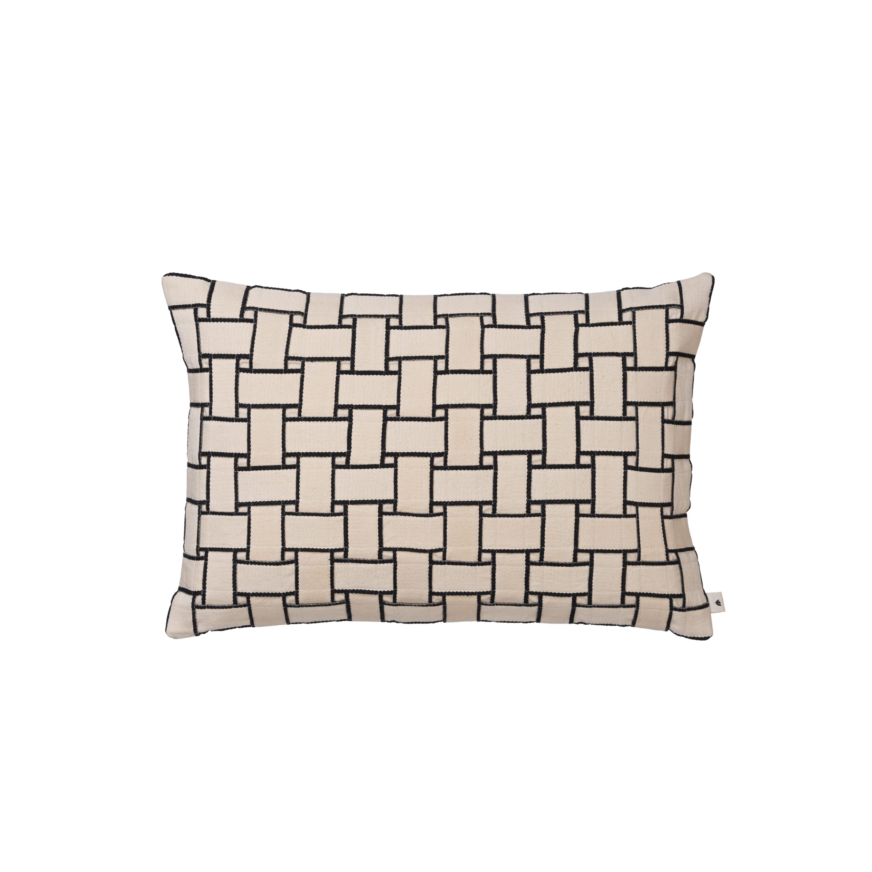 Kussenhoes LATTICE beige met zwart patroon