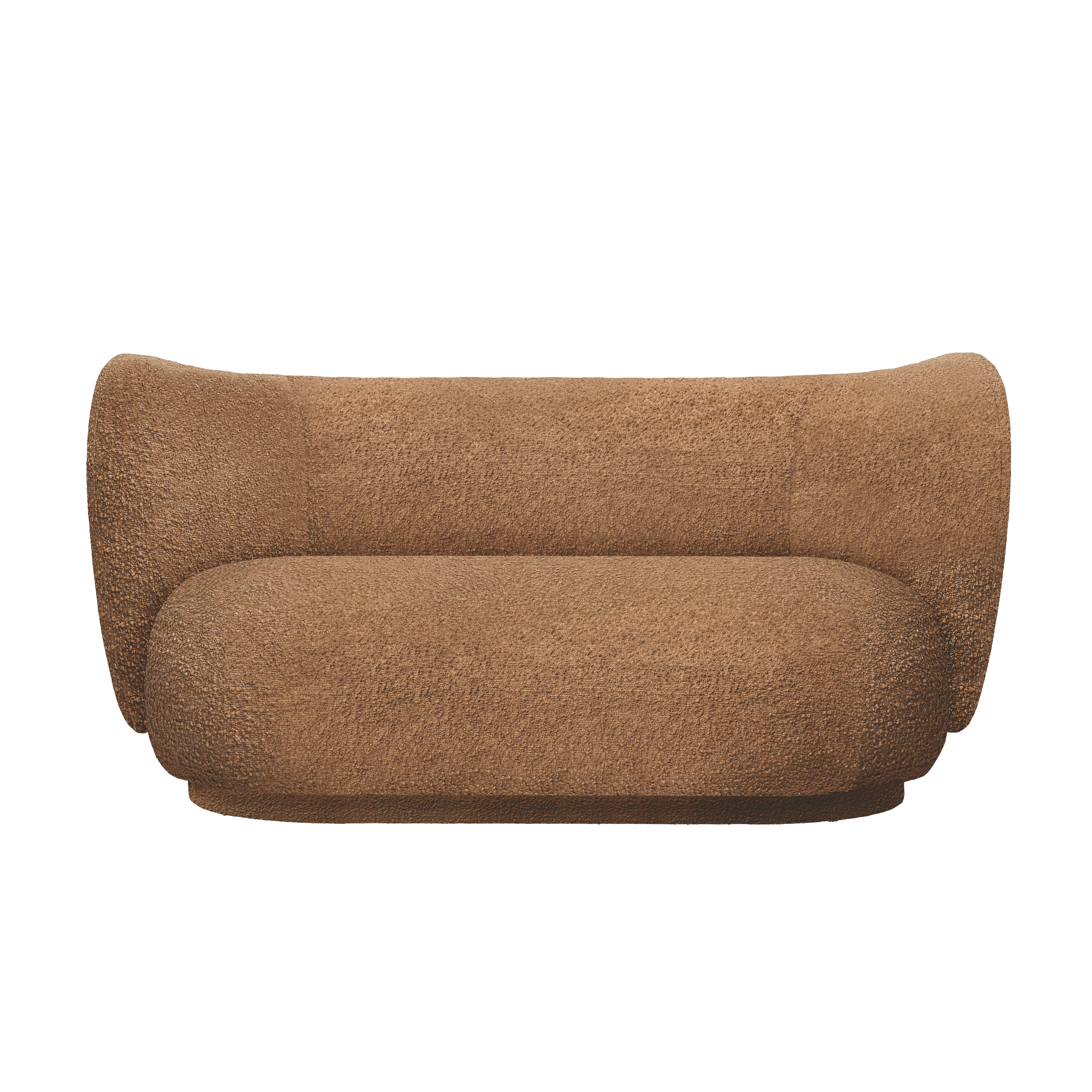 Sofa 2-sitzig RICO in kaffeefarbenem Bouclé