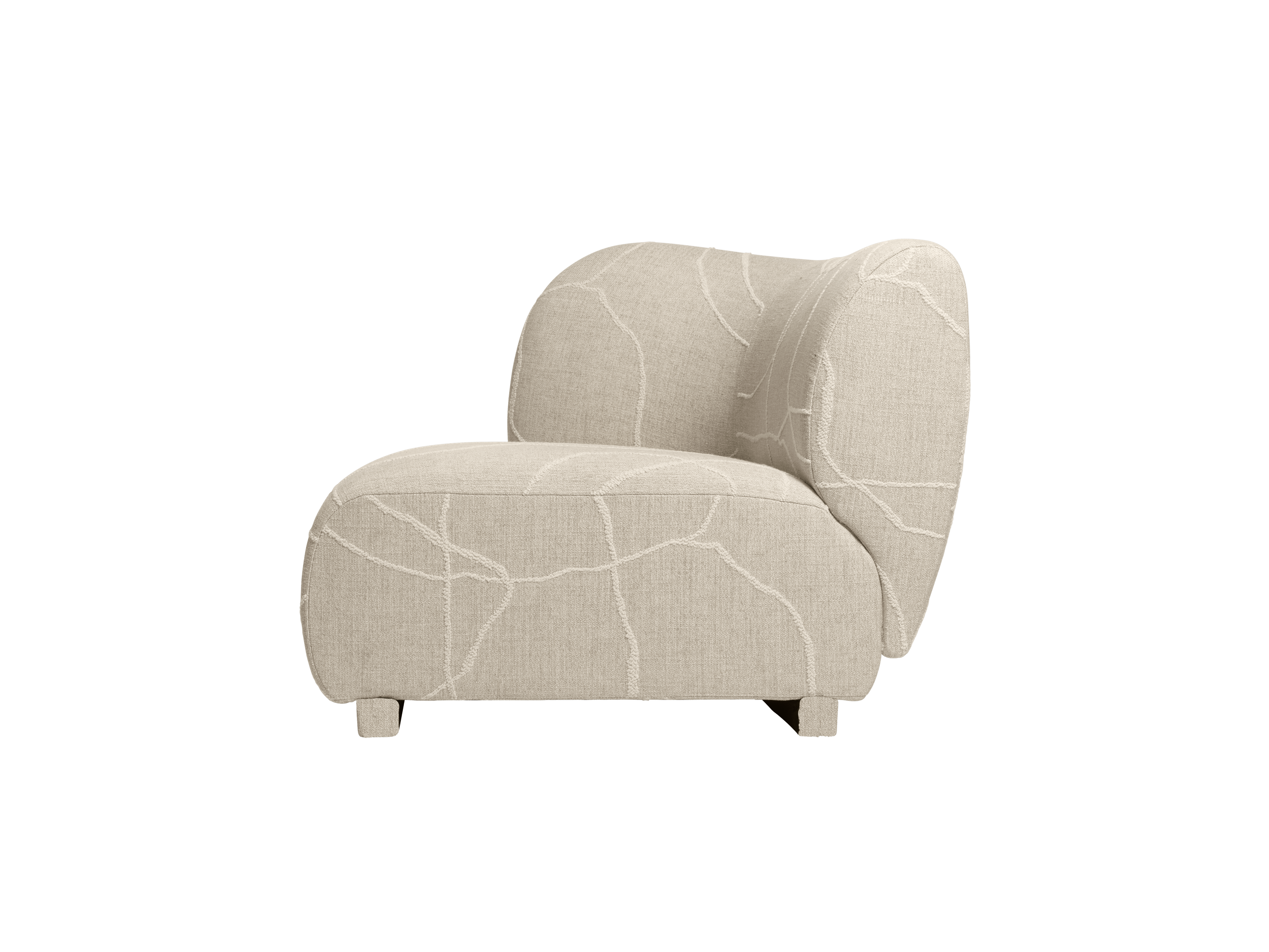 Modulares Sofa RICO Can Lis - Endelement rechts sandfarben mit Weiß