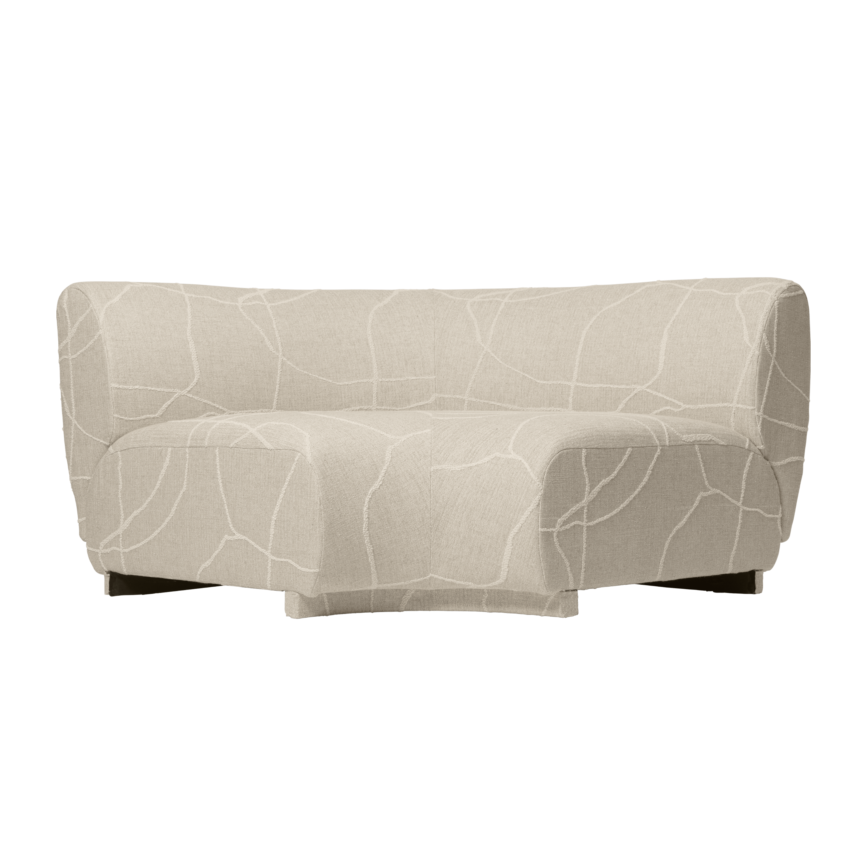 RICO Can Lis Modular Sofa - Rounded Corner Element in Sand with White