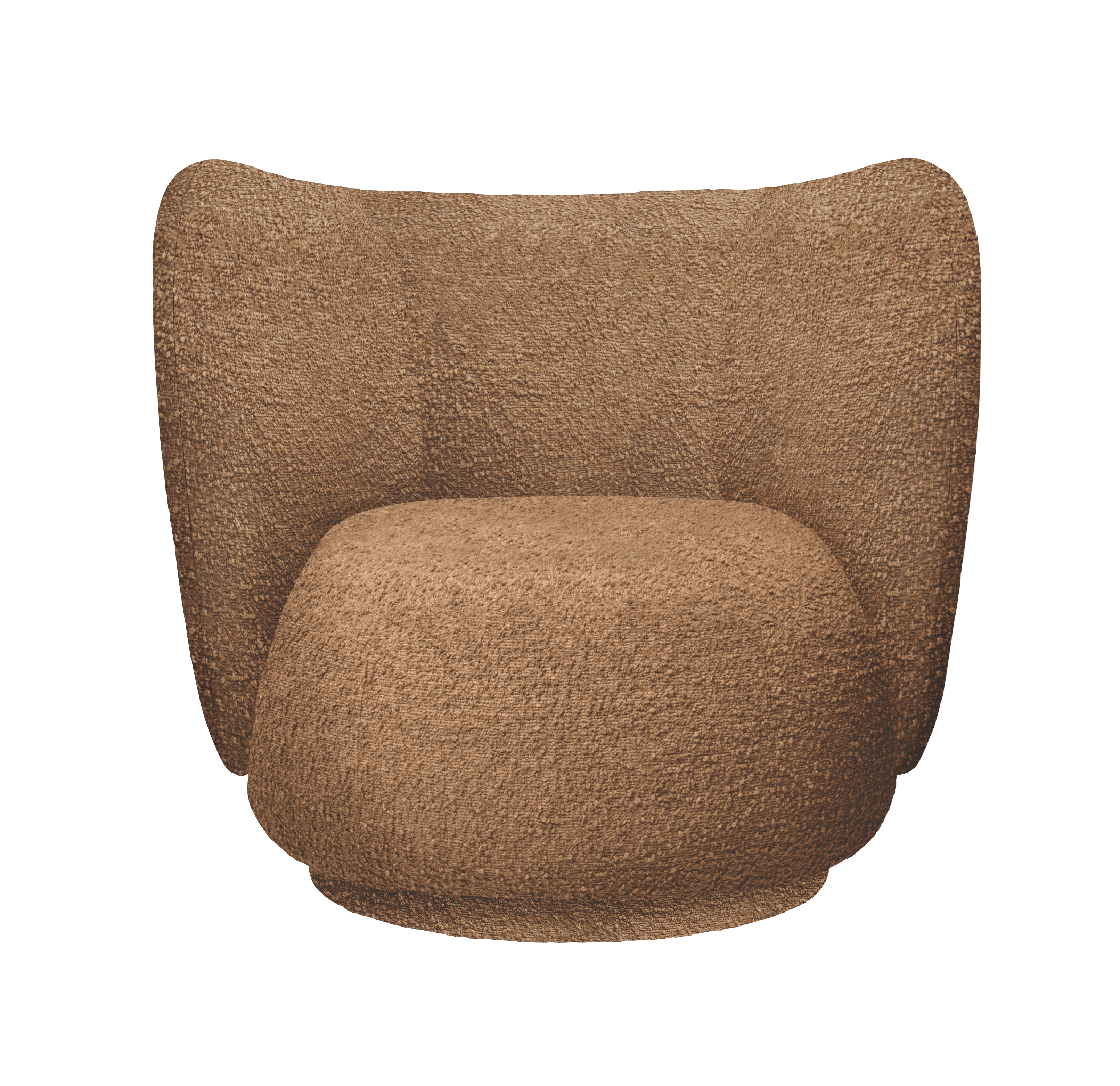 RICO LOUNGE Armchair brown boucle