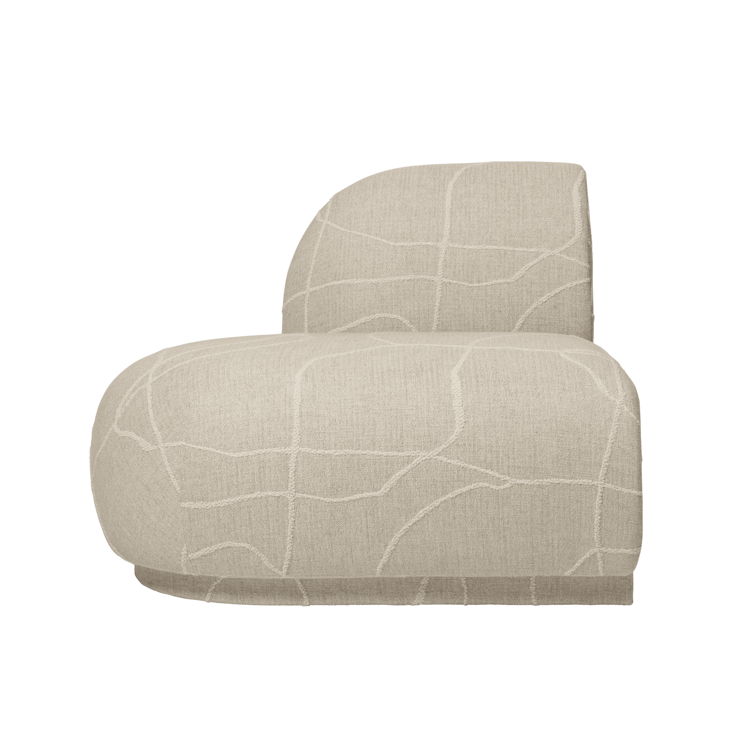 RICO Can Lis Modular Sofa - Left-Open End Element in Sand with White
