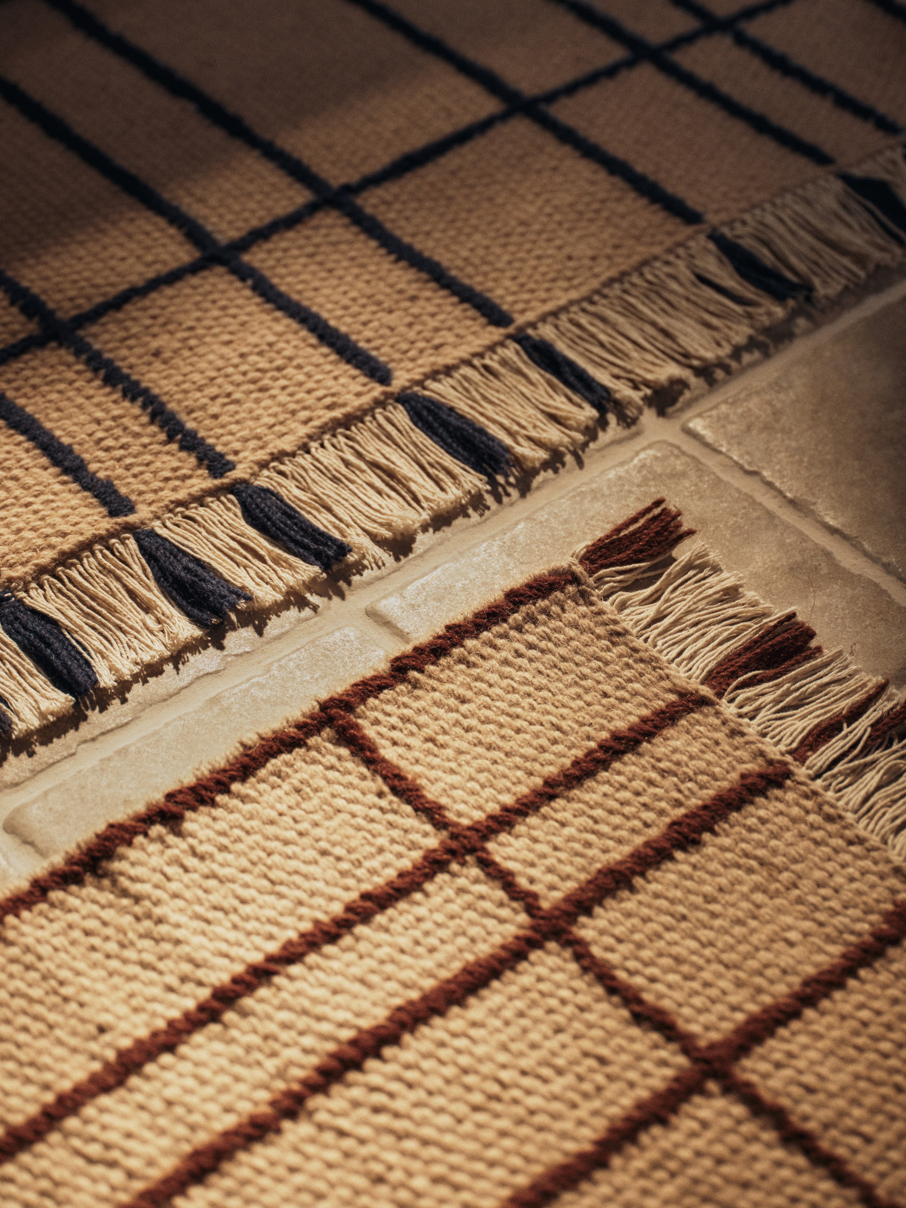 Teppich SEN beige mit Indigo