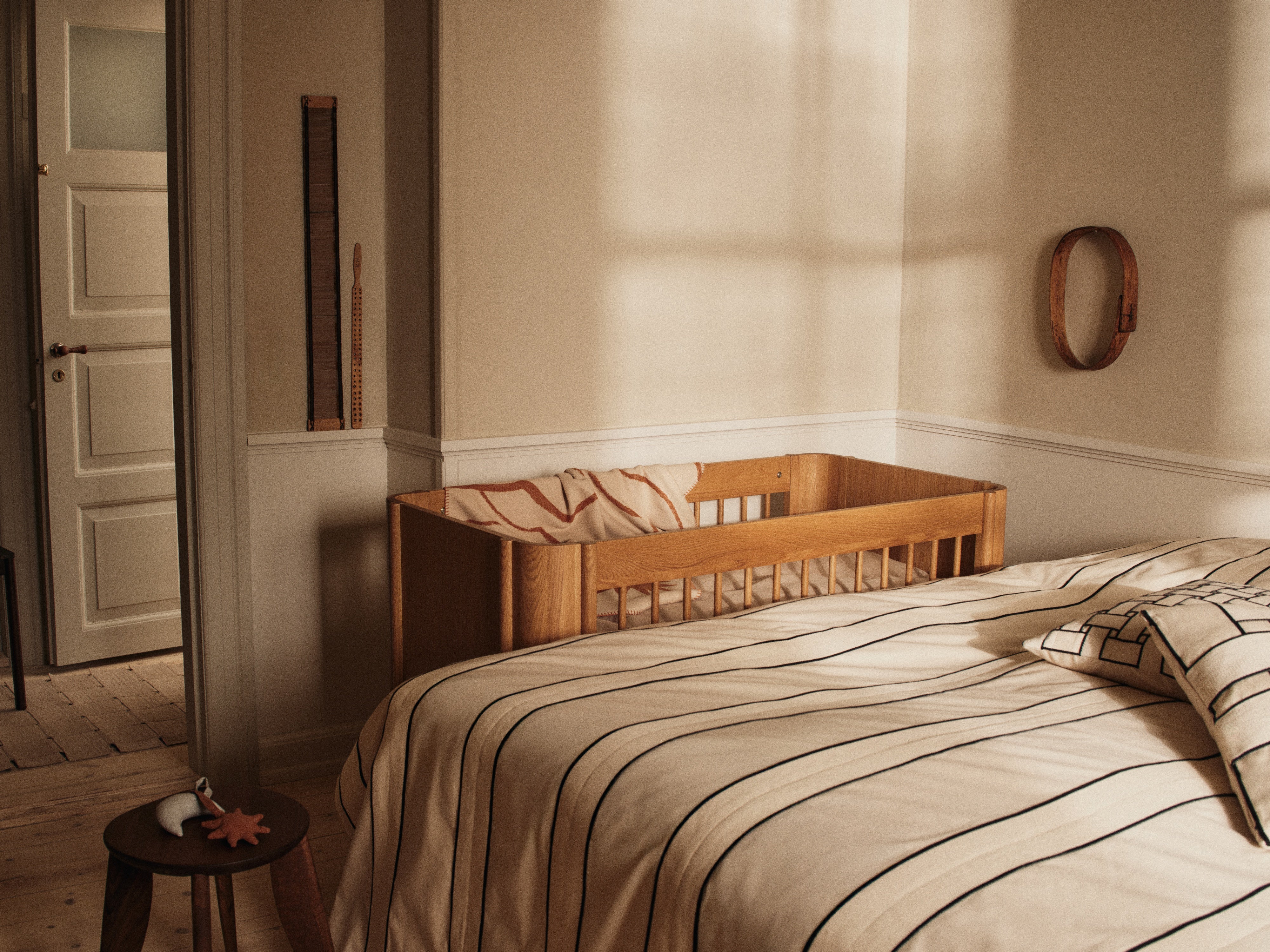 Dekbedovertrek TWILL beige met zwart