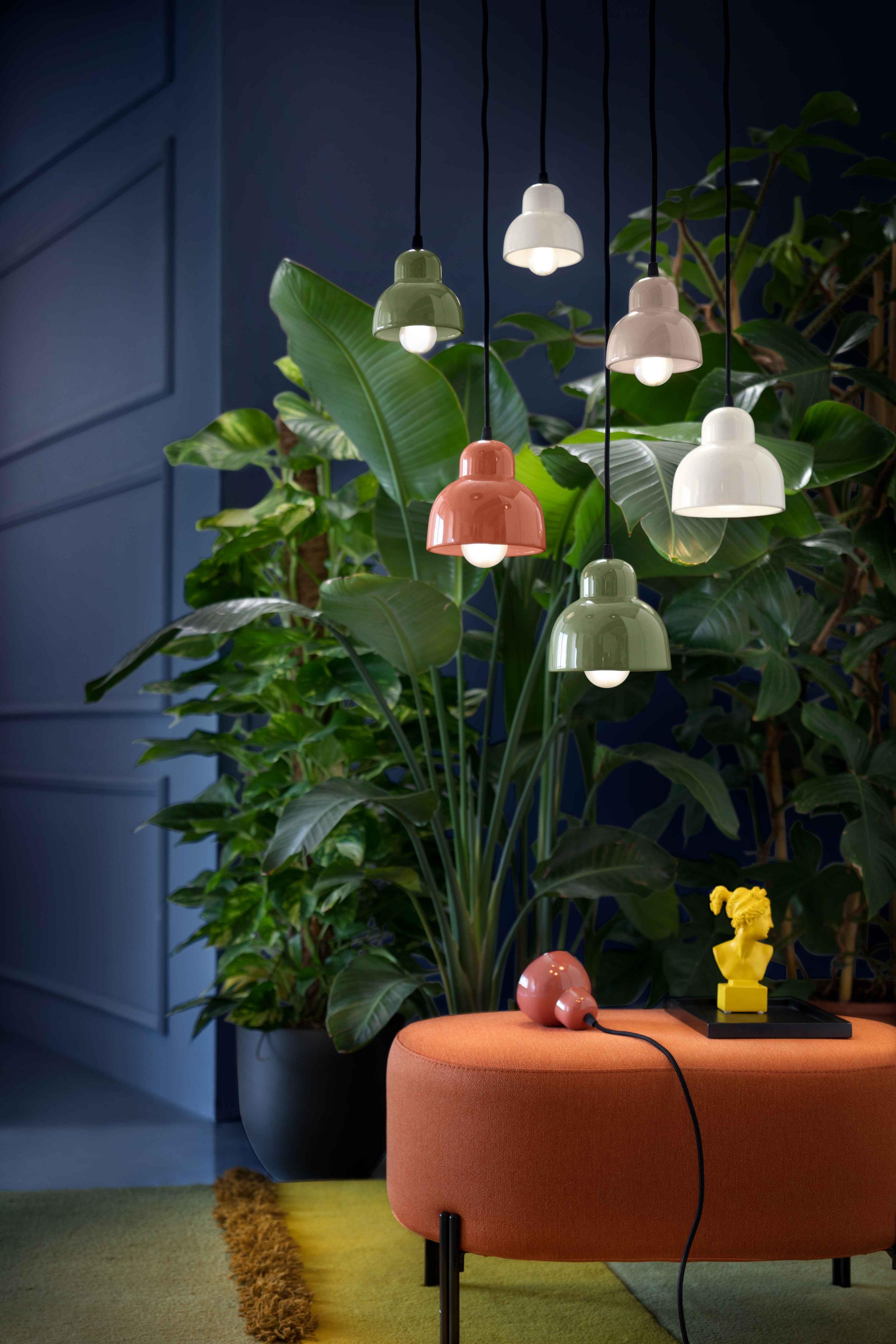 Keramische Pendelleuchte BERIMBAU türkis