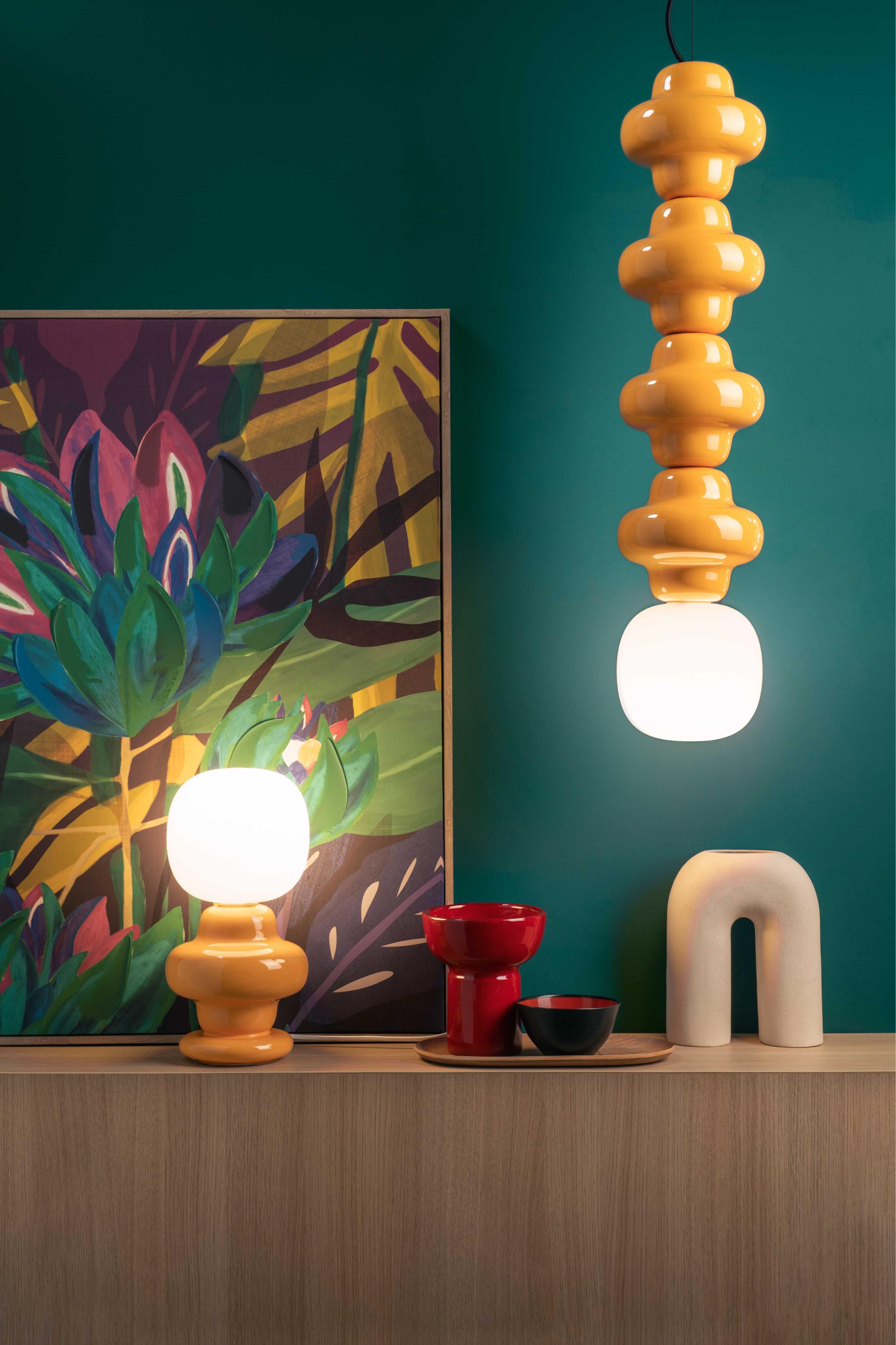 COPACABANA 4 cream ceramic pendant lamp