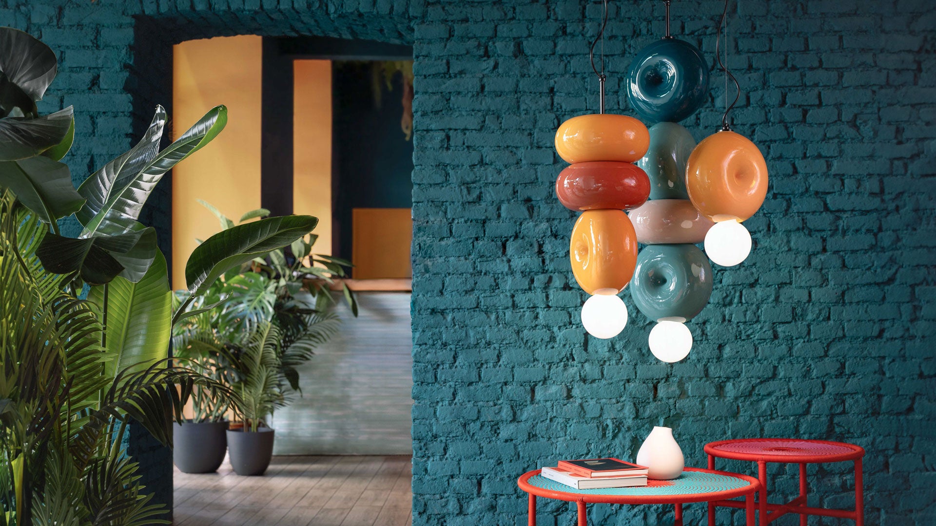 Hanglamp van keramiek BUMBUM geel