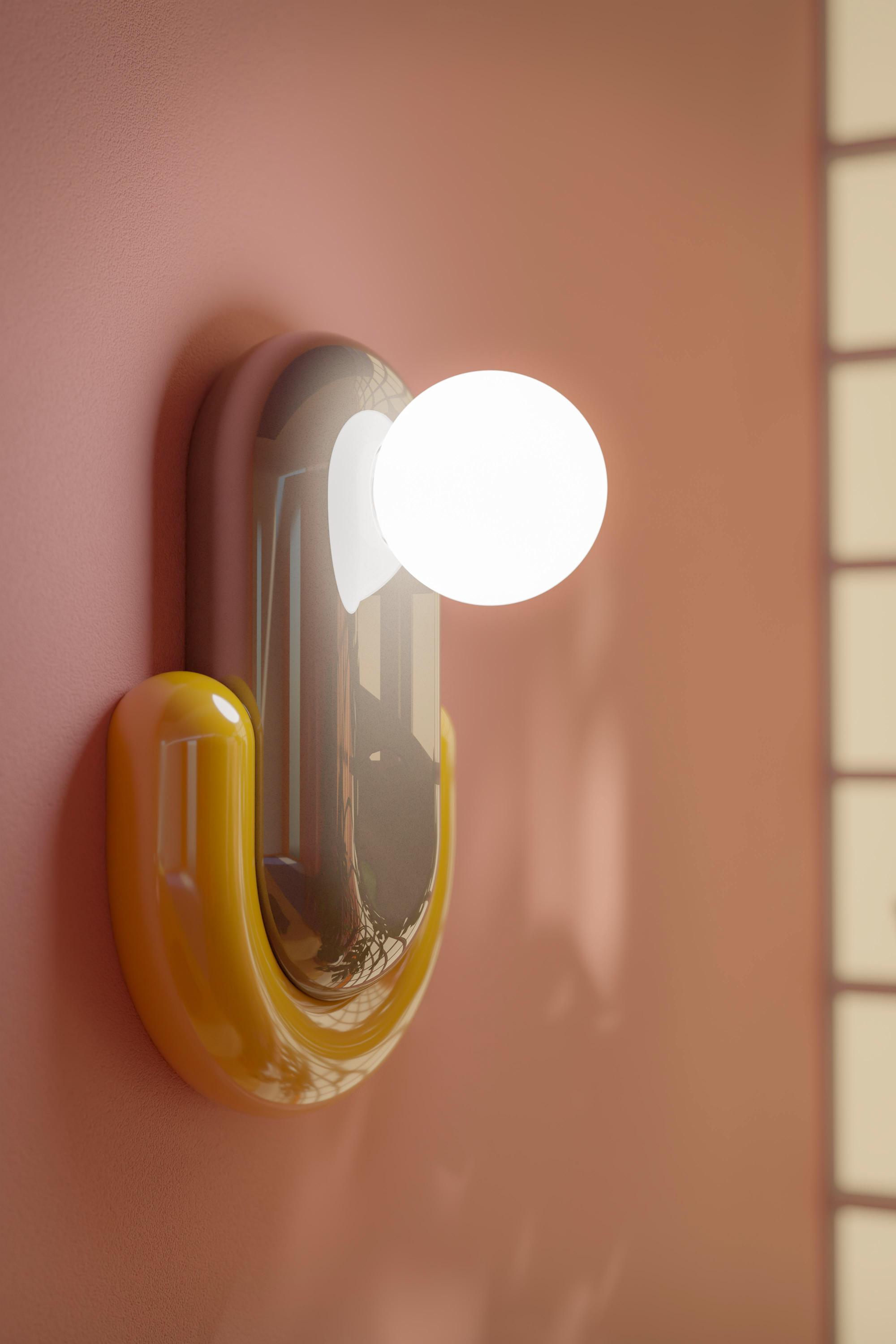 ECLAIR Keramik-Wandleuchte beige mit gelb