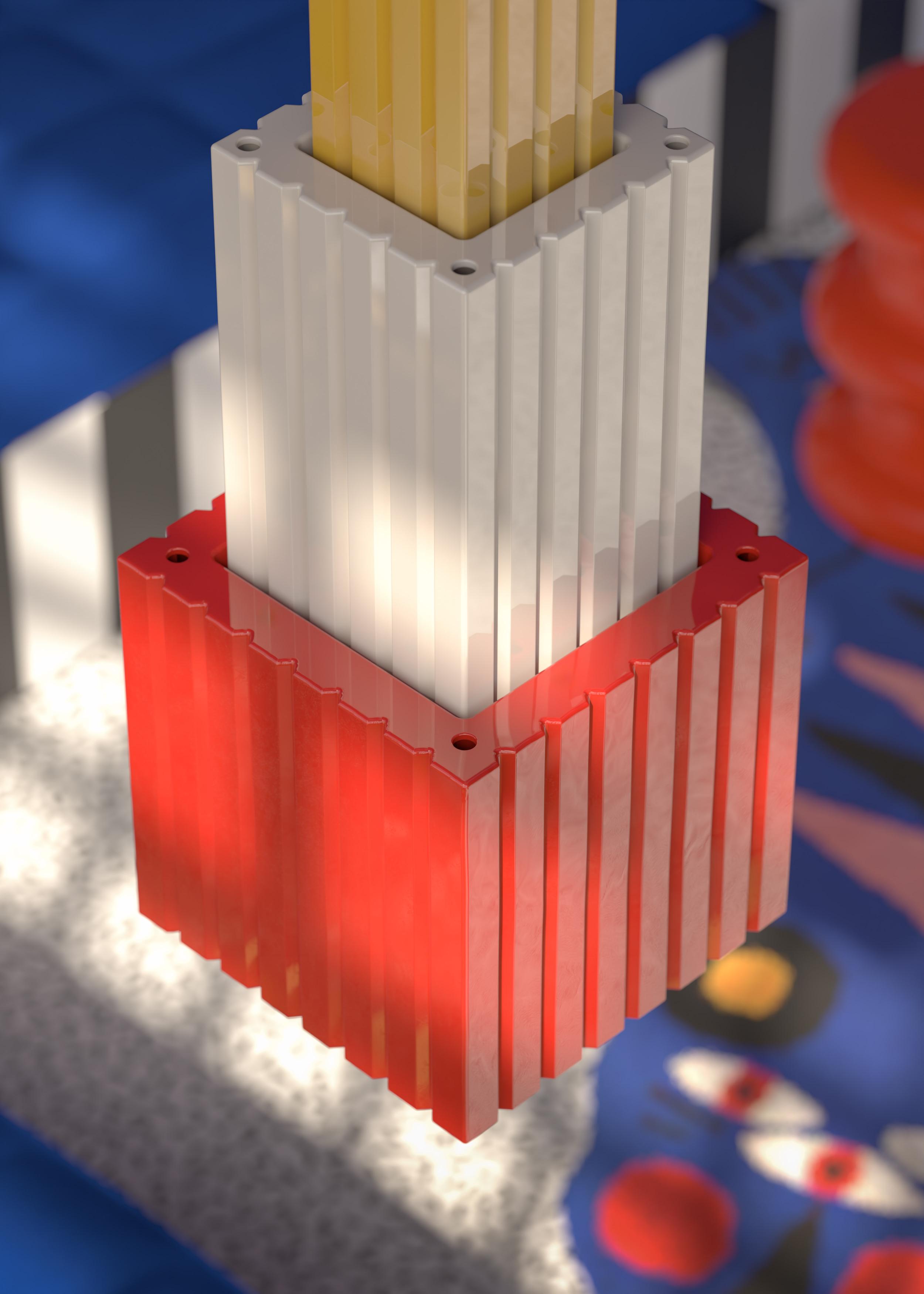 Hanglamp van keramiek METRA oranje met crème en geel