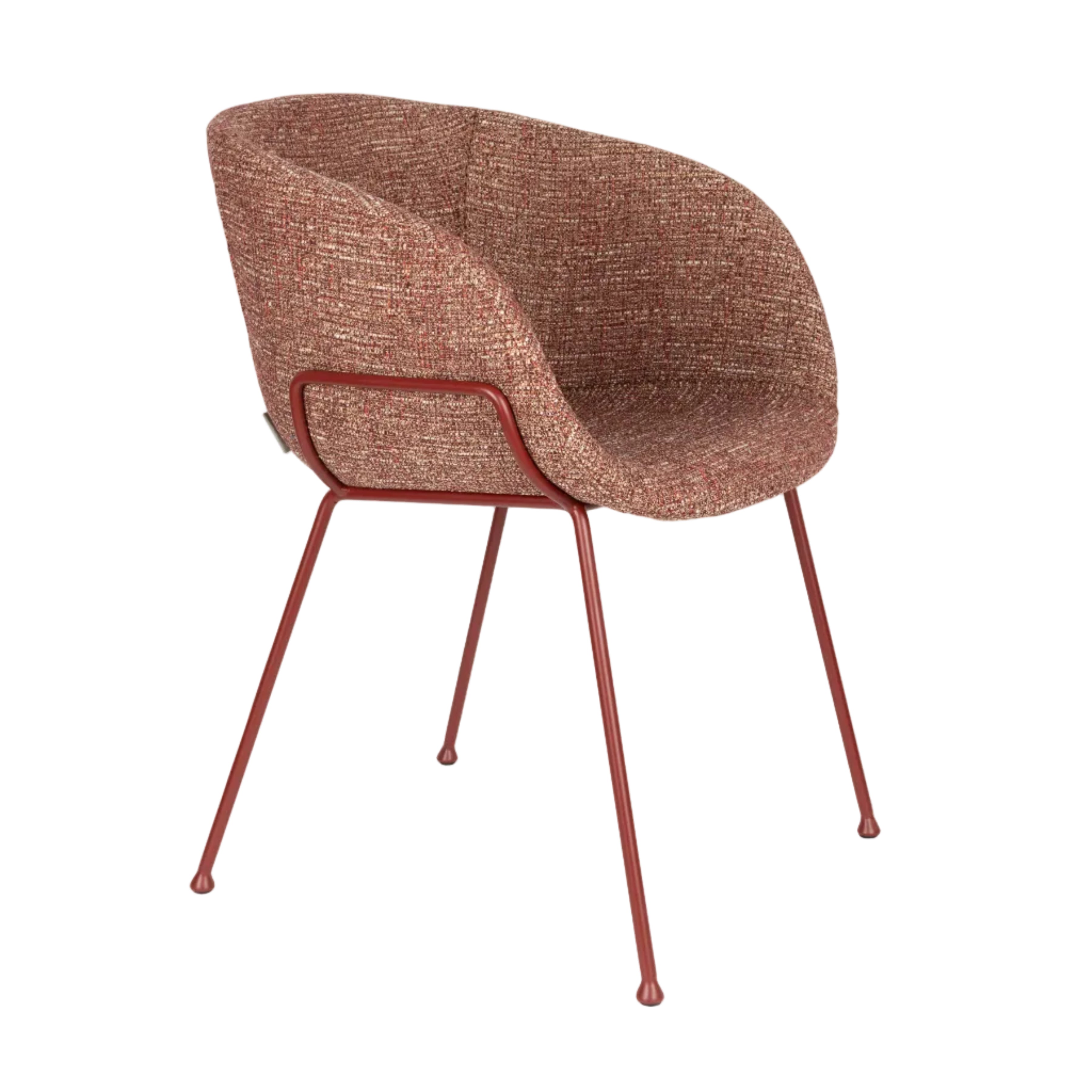 FESTON fauteuil met armleuningen in bordeauxrood