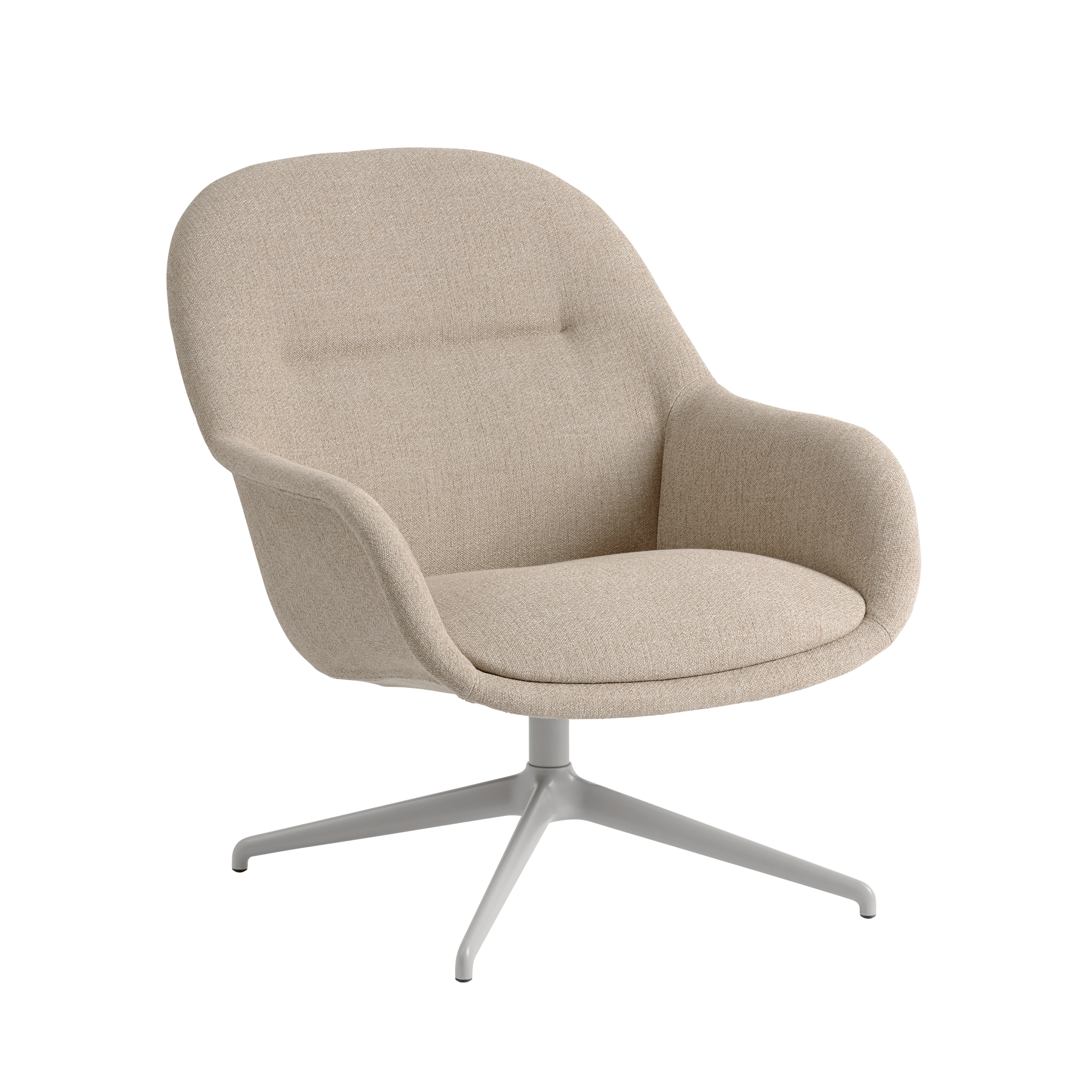 Drehstuhl FIBER grau-beige mit grauem Fuß