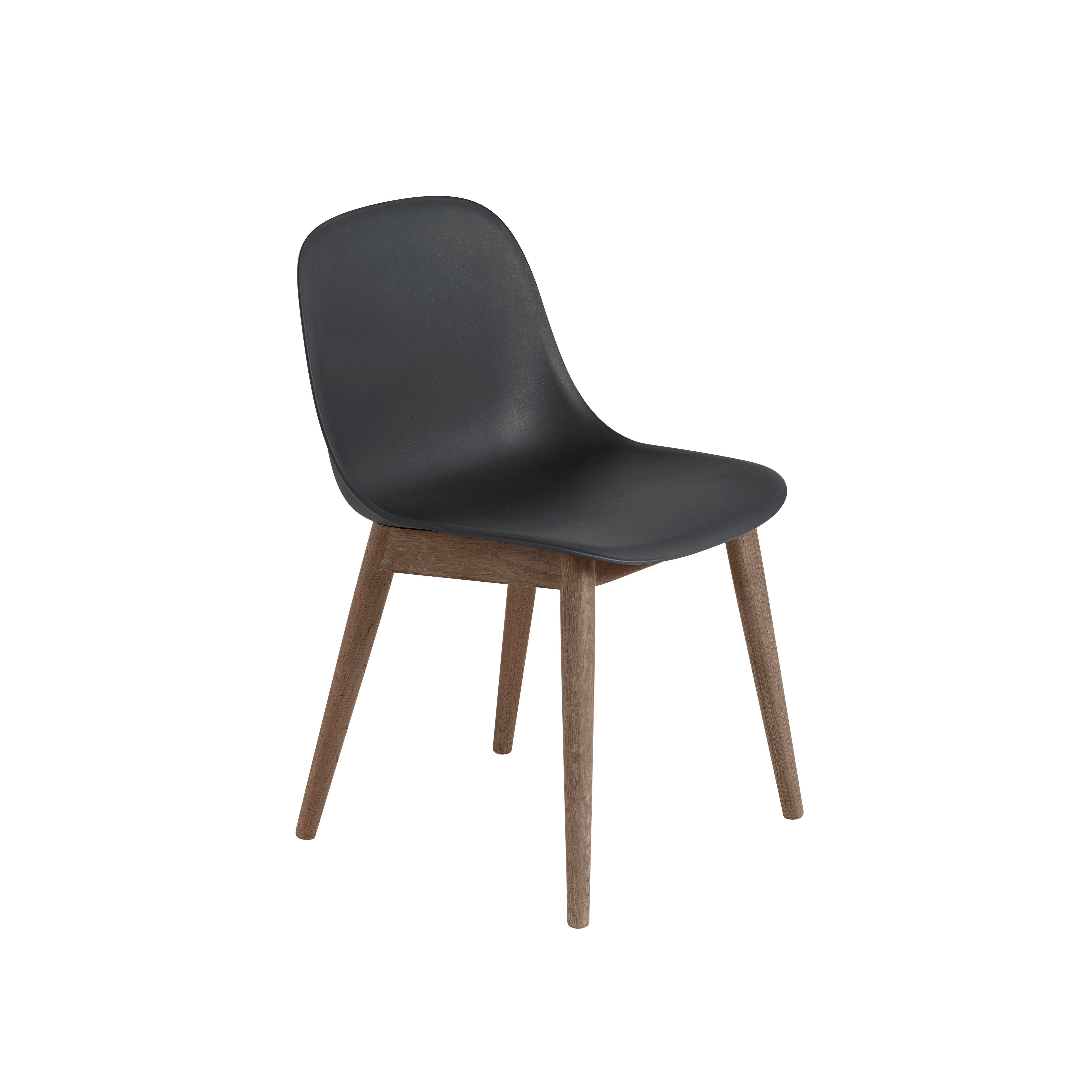 Stuhl FIBER schwarz mit Holzgestell