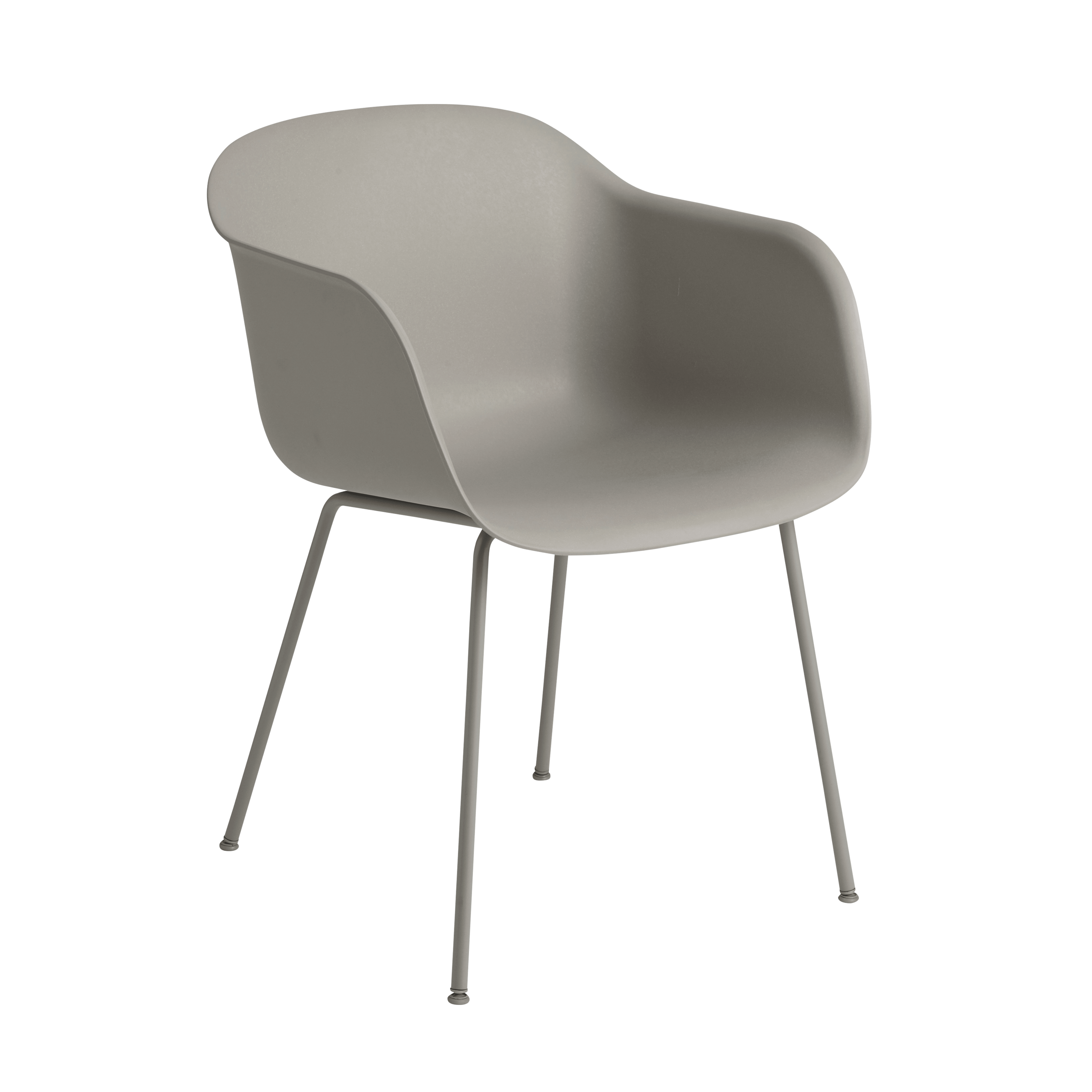Sessel mit Armlehnen FIBER grau mit Stahlbasis