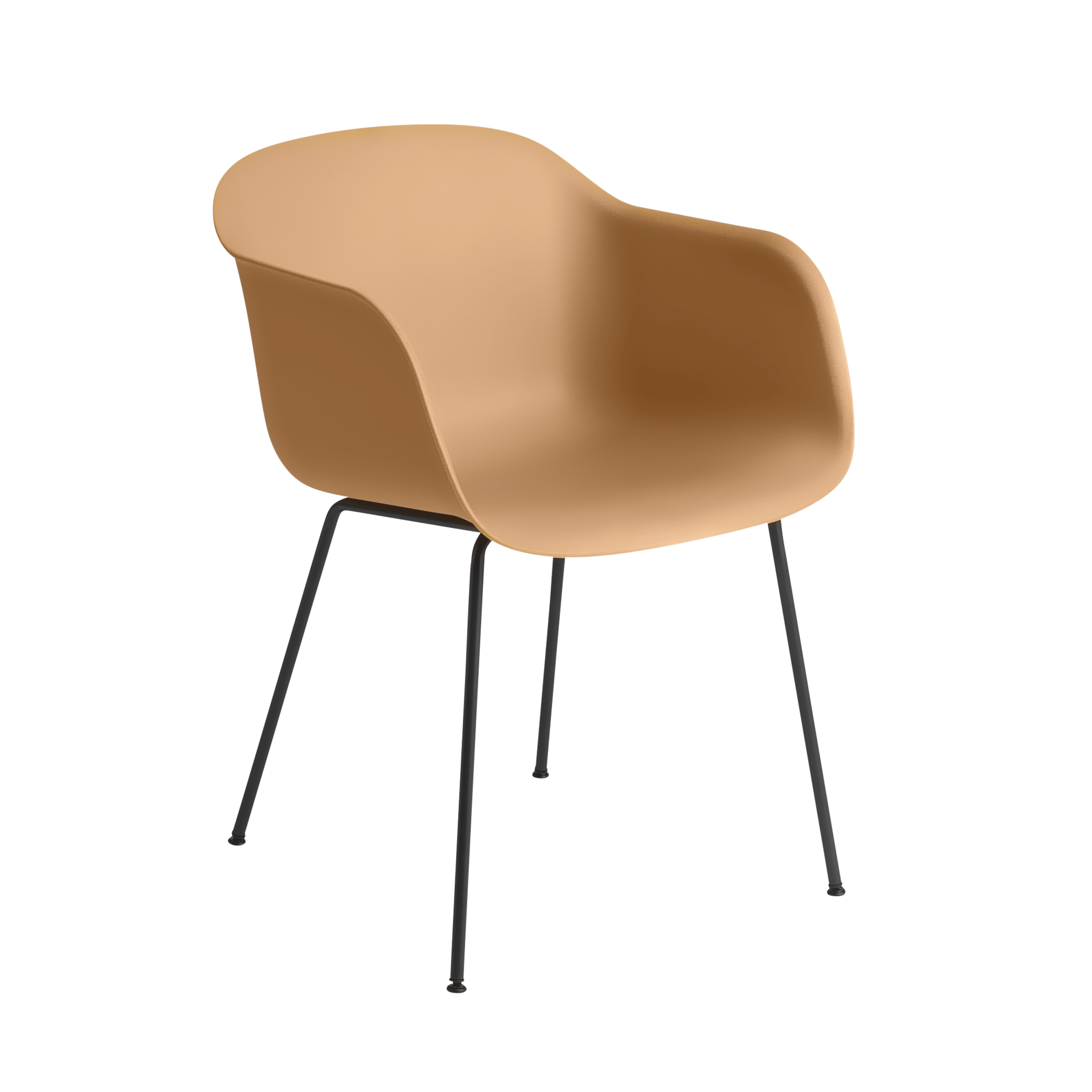 Sessel mit Armlehnen FIBER ocker mit Stahlgestell