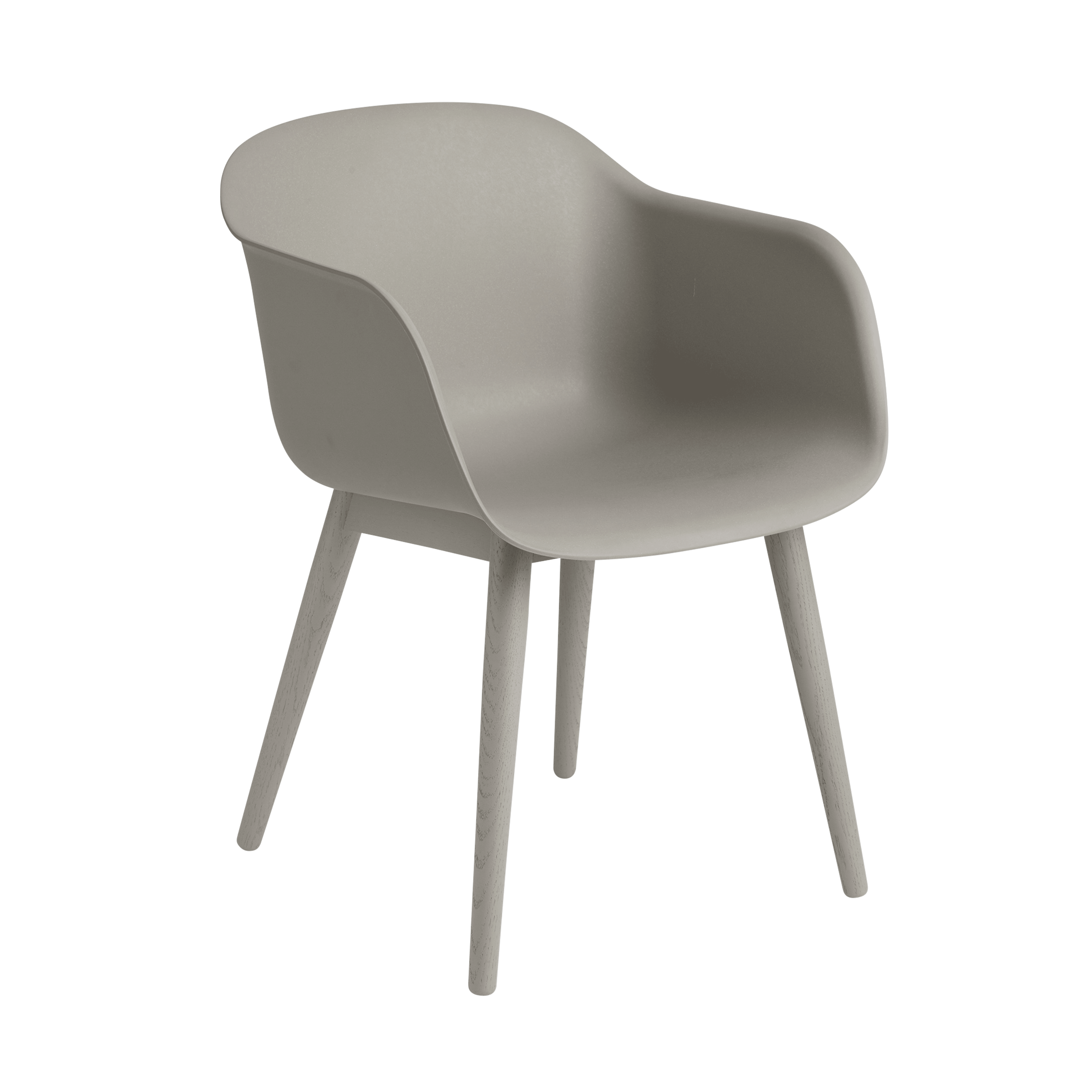 FIBER fauteuil grijs met houten basis