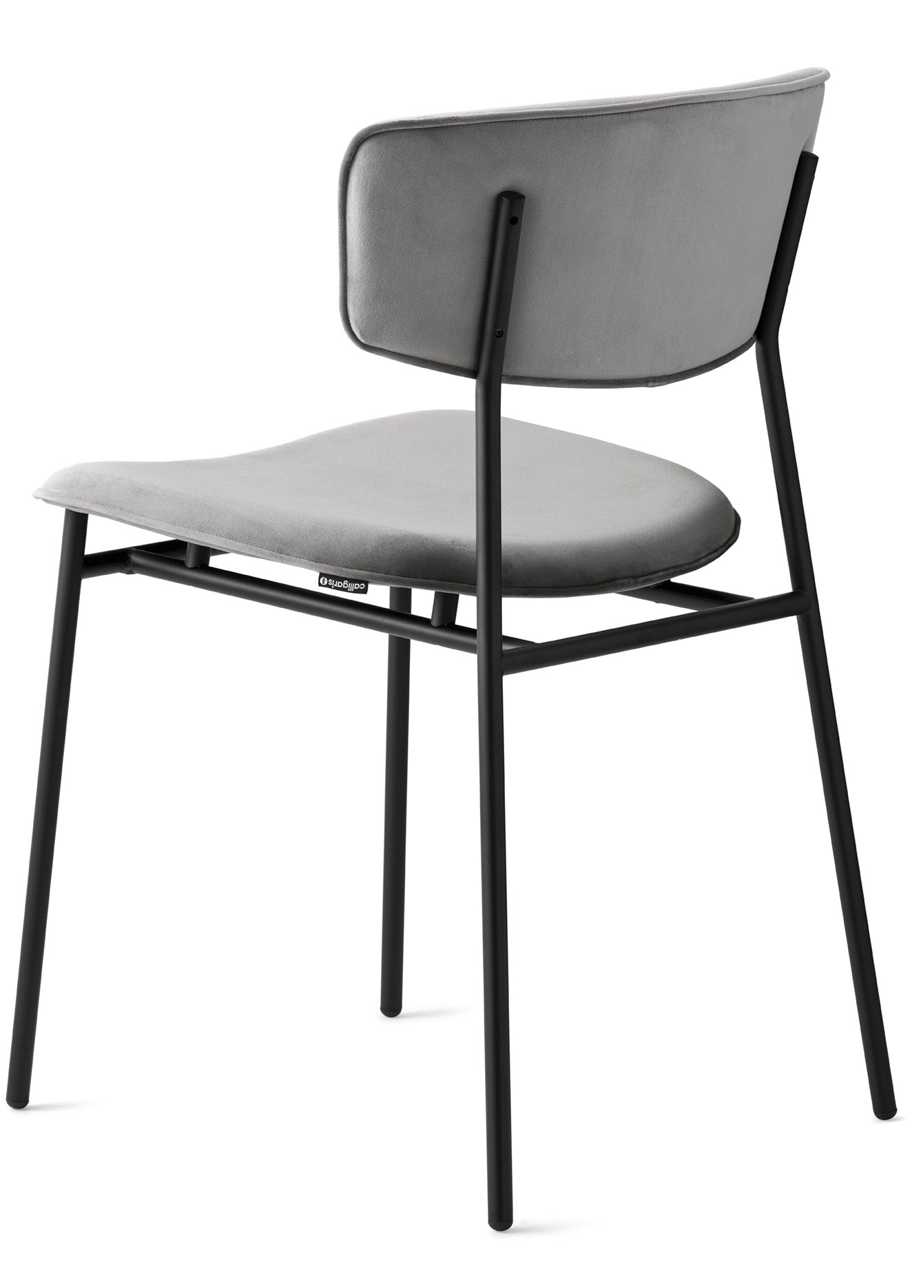 Gestoffeerde FIFTIES stoel met zwarte basis