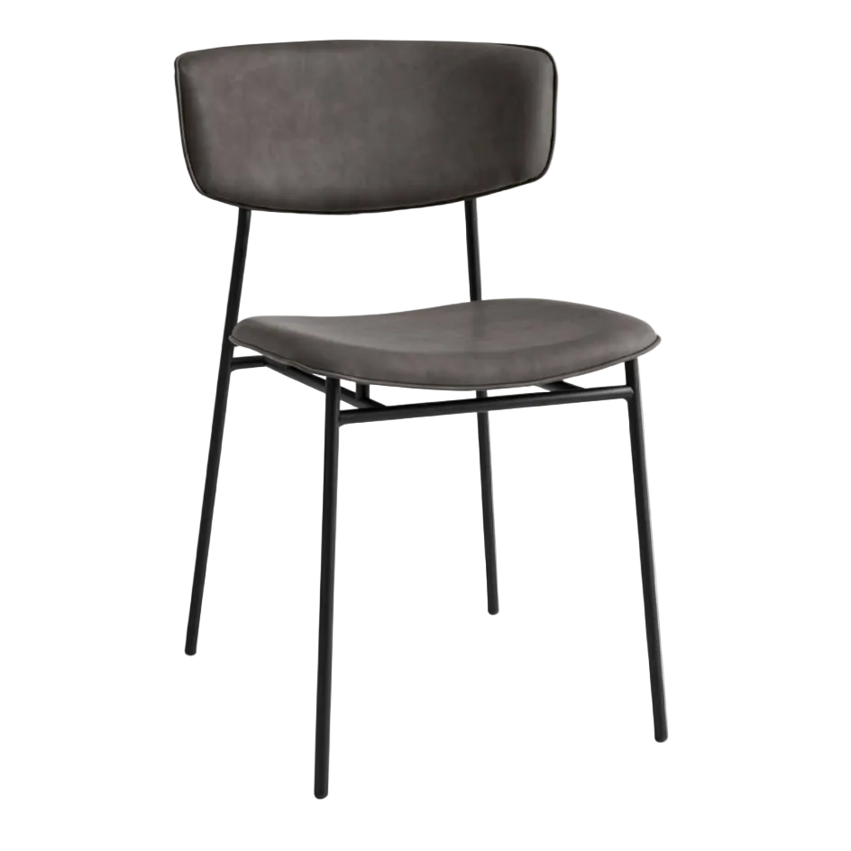 Gestoffeerde FIFTIES stoel met zwarte basis