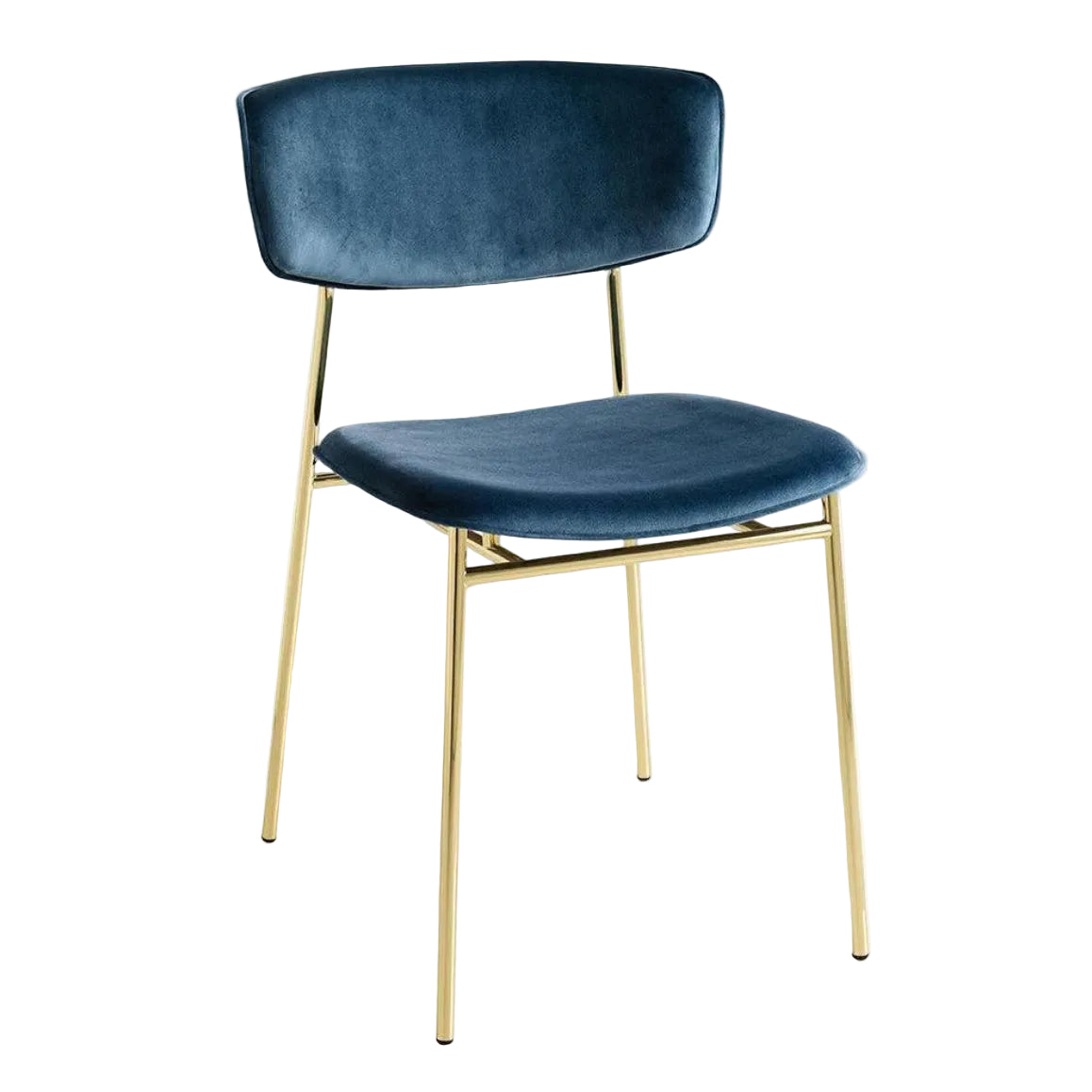 Upholstered FIFTIES Chair with Gold Base